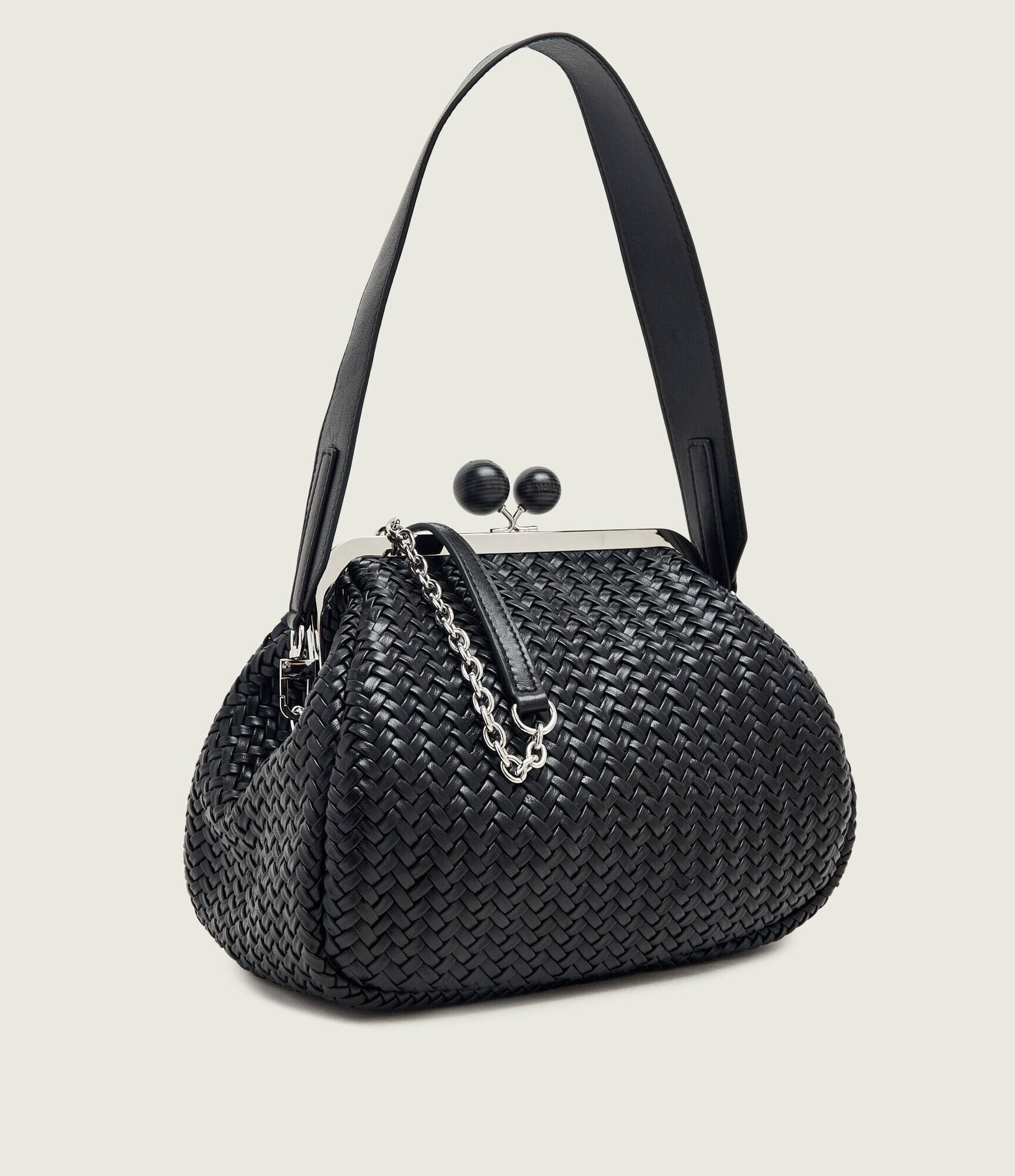 Weekend MaxMara De piele geantă pe umăr Wkaere Pasticcino