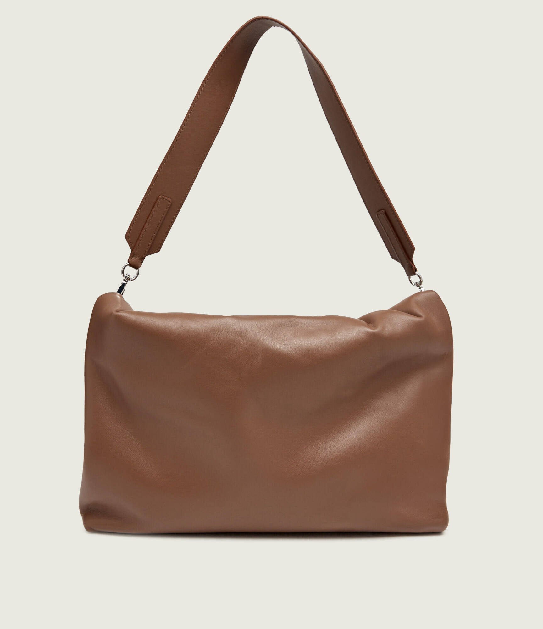 Weekend MaxMara De piele geantă pe umăr Wkaslalom Pasticcino