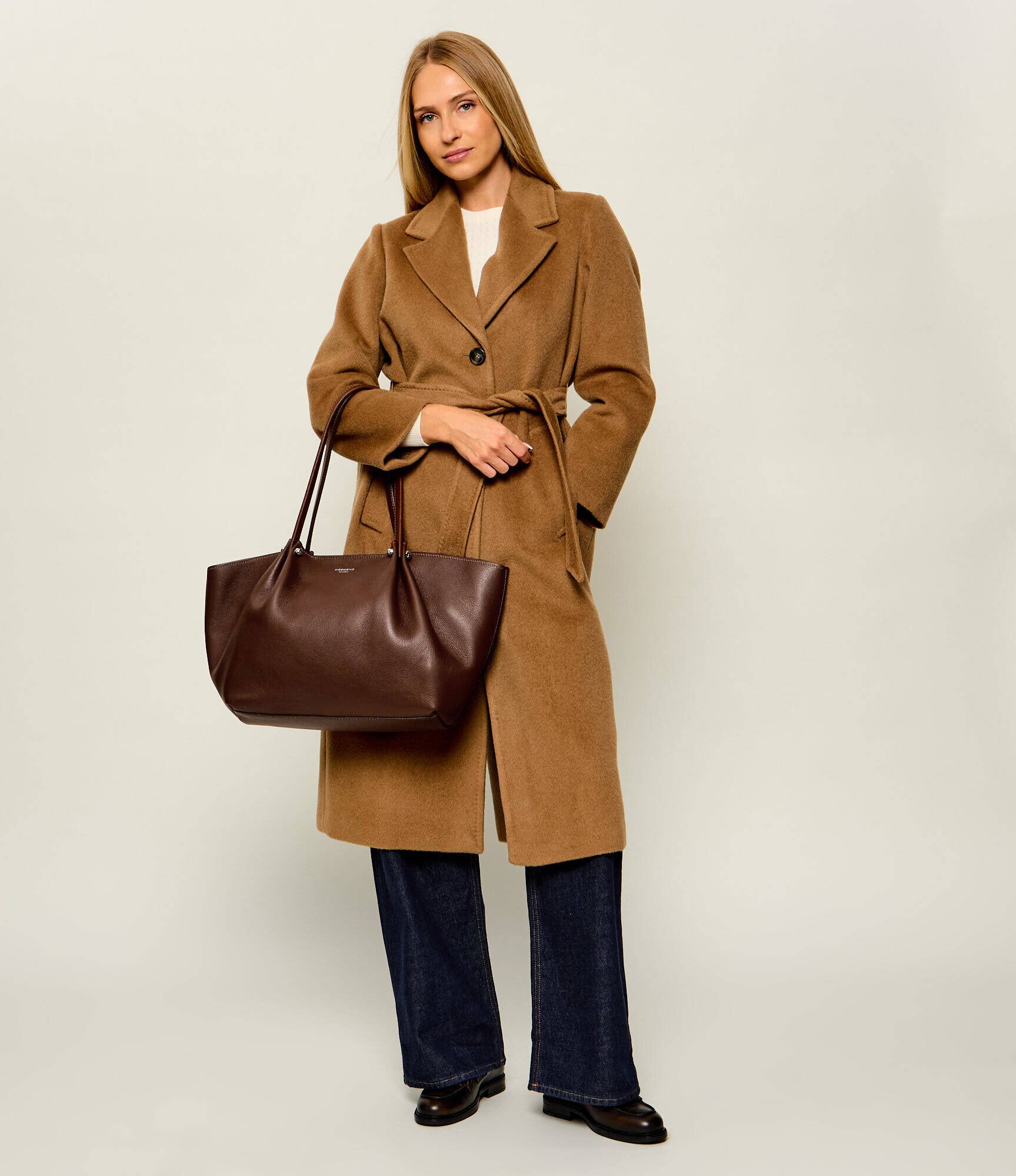 Weekend MaxMara De piele geantă shopper + borsetă Wkasatira