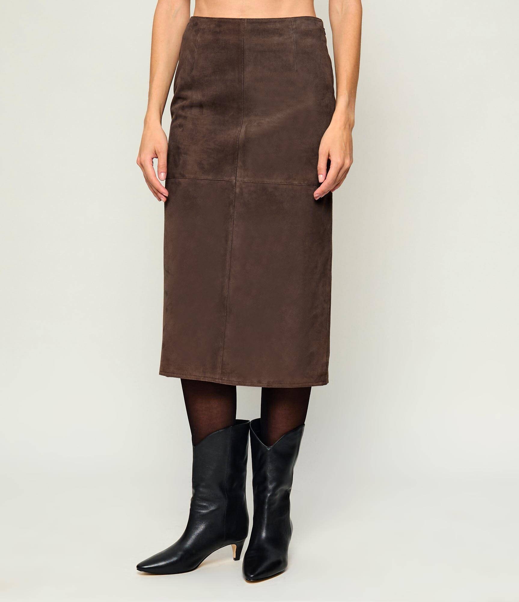 Weekend MaxMara Fustă Wkdpalmi | piele întoarsă