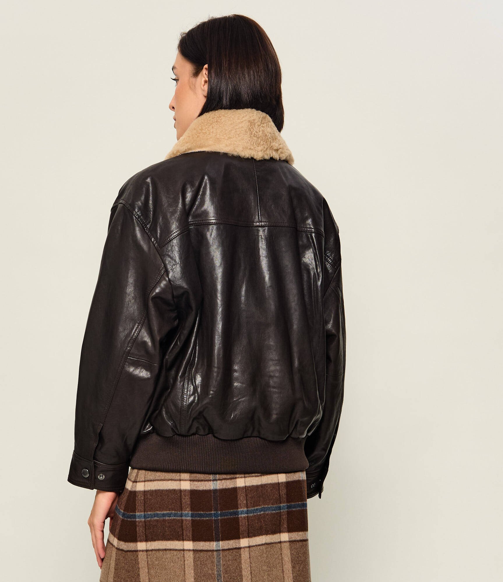 Weekend MaxMara Geacă de piele Wkdcalata| shearling | Loose fit cu adaos de lână