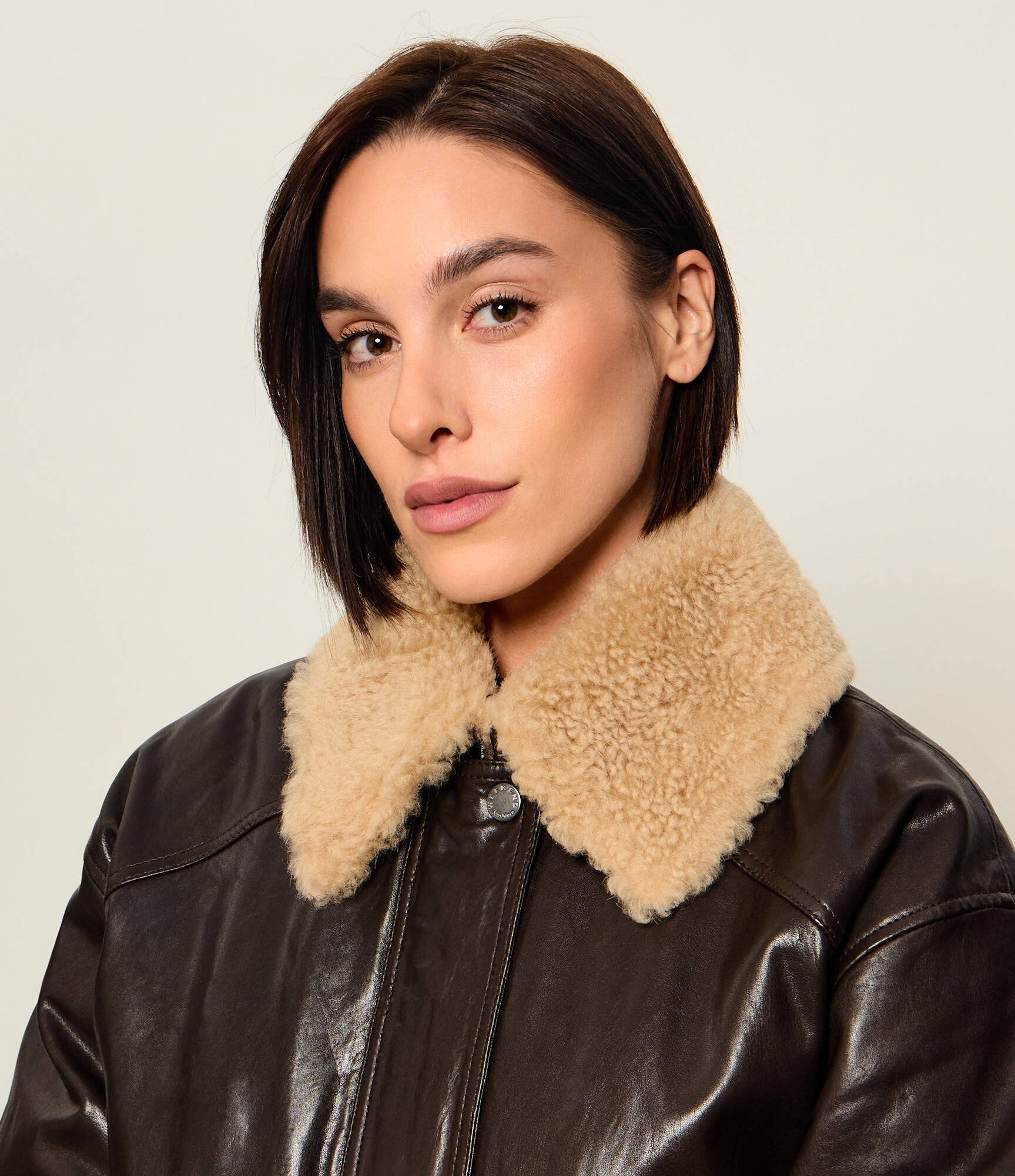 Weekend MaxMara Geacă de piele Wkdcalata| shearling | Loose fit cu adaos de lână