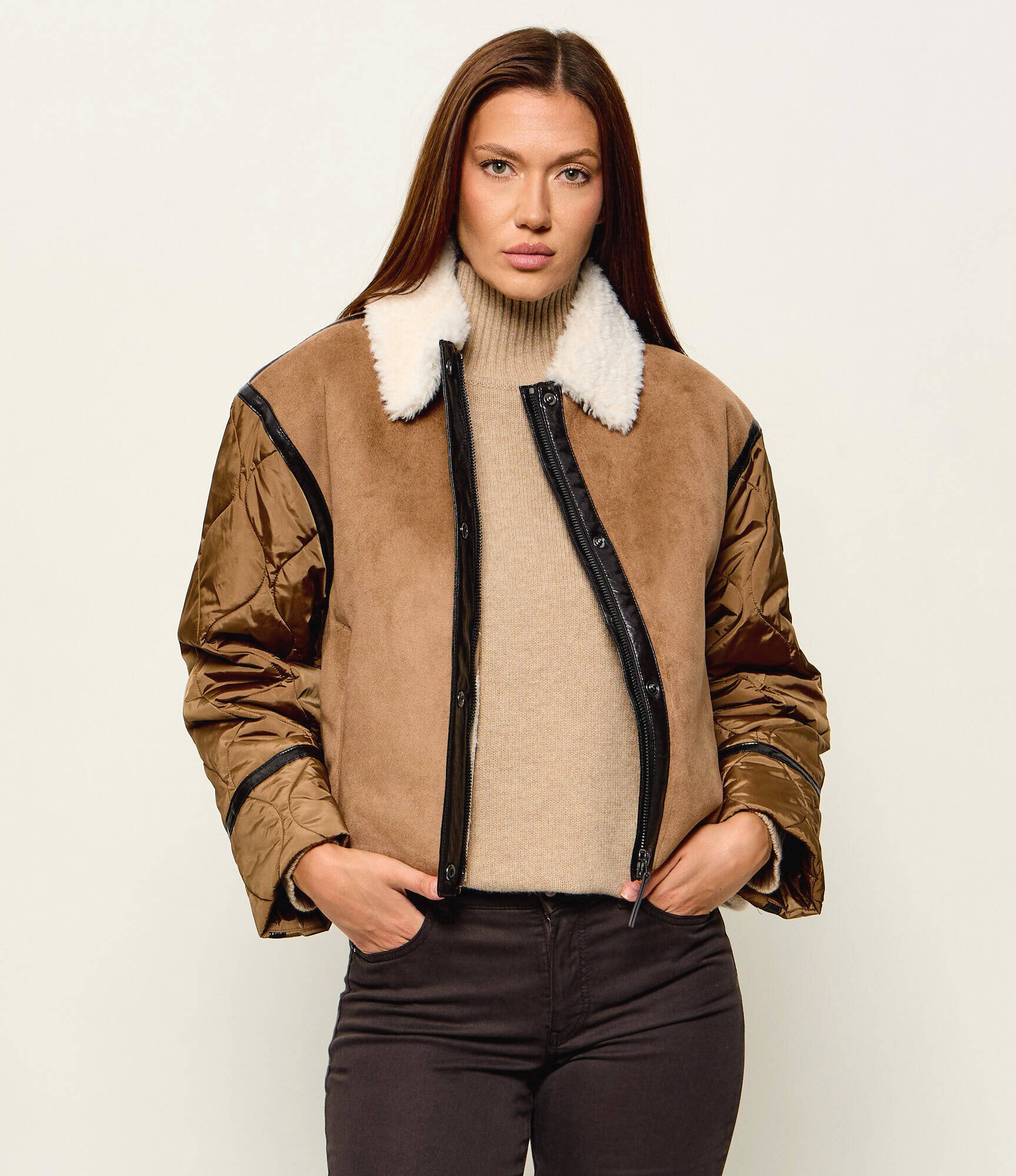Weekend MaxMara Geacă Gessati | Cropped Fit | shearling