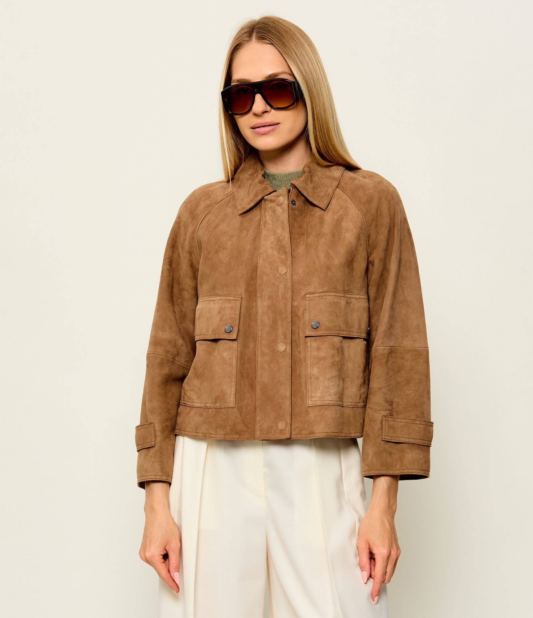 Weekend MaxMara Geacă Wkdabito | Relaxed fit | piele întoarsă