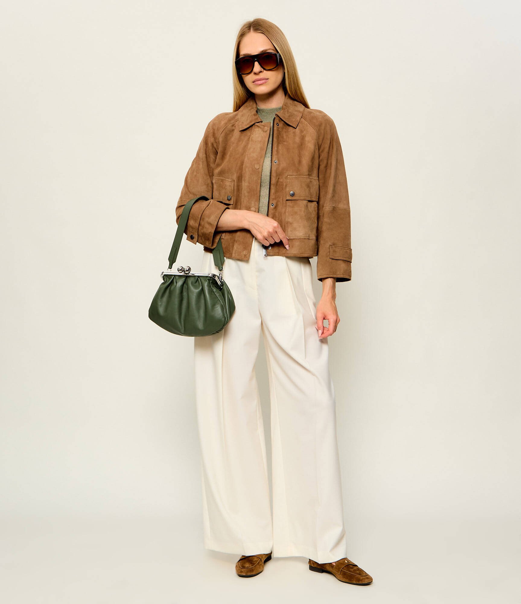 Weekend MaxMara Geacă Wkdabito | Relaxed fit | piele întoarsă