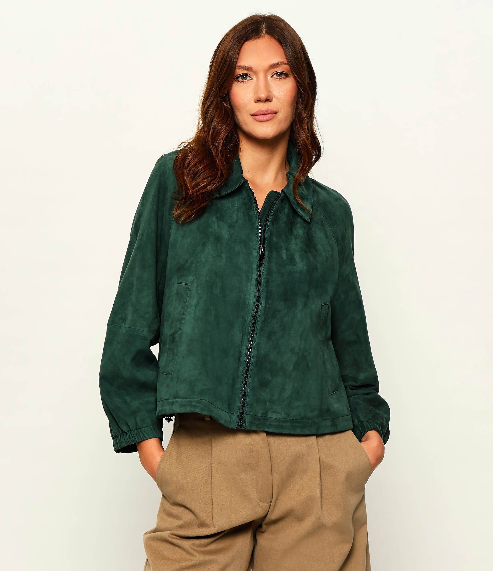 Weekend MaxMara Geacă Wkdzuppa | regular fit | piele întoarsă