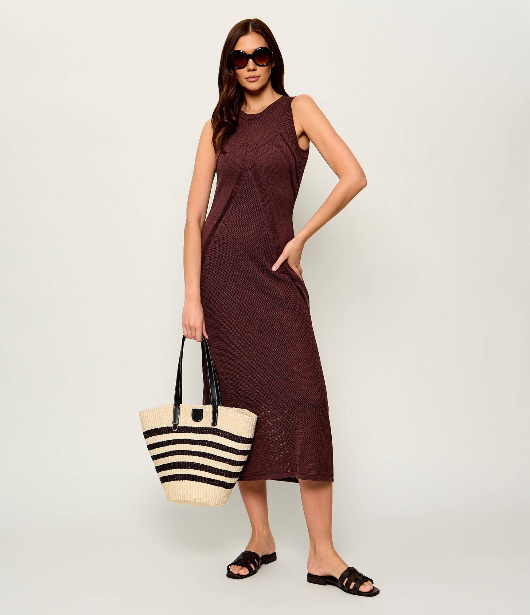 Weekend MaxMara Geantă de plajă WKAGENNAIO cu adaos de piele