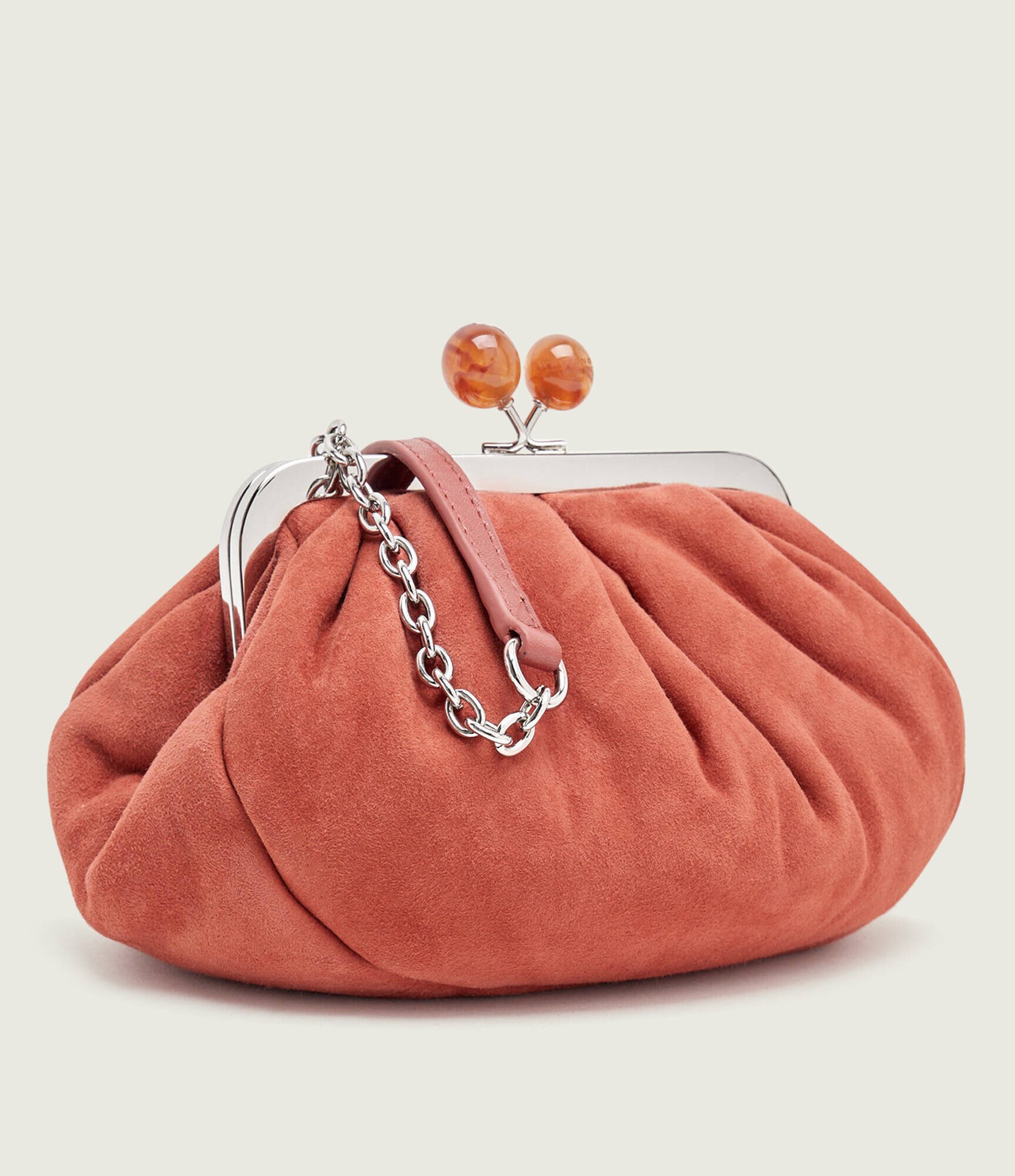 Weekend MaxMara Geantă pe umăr Wkavalois Pasticcino | piele întoarsă