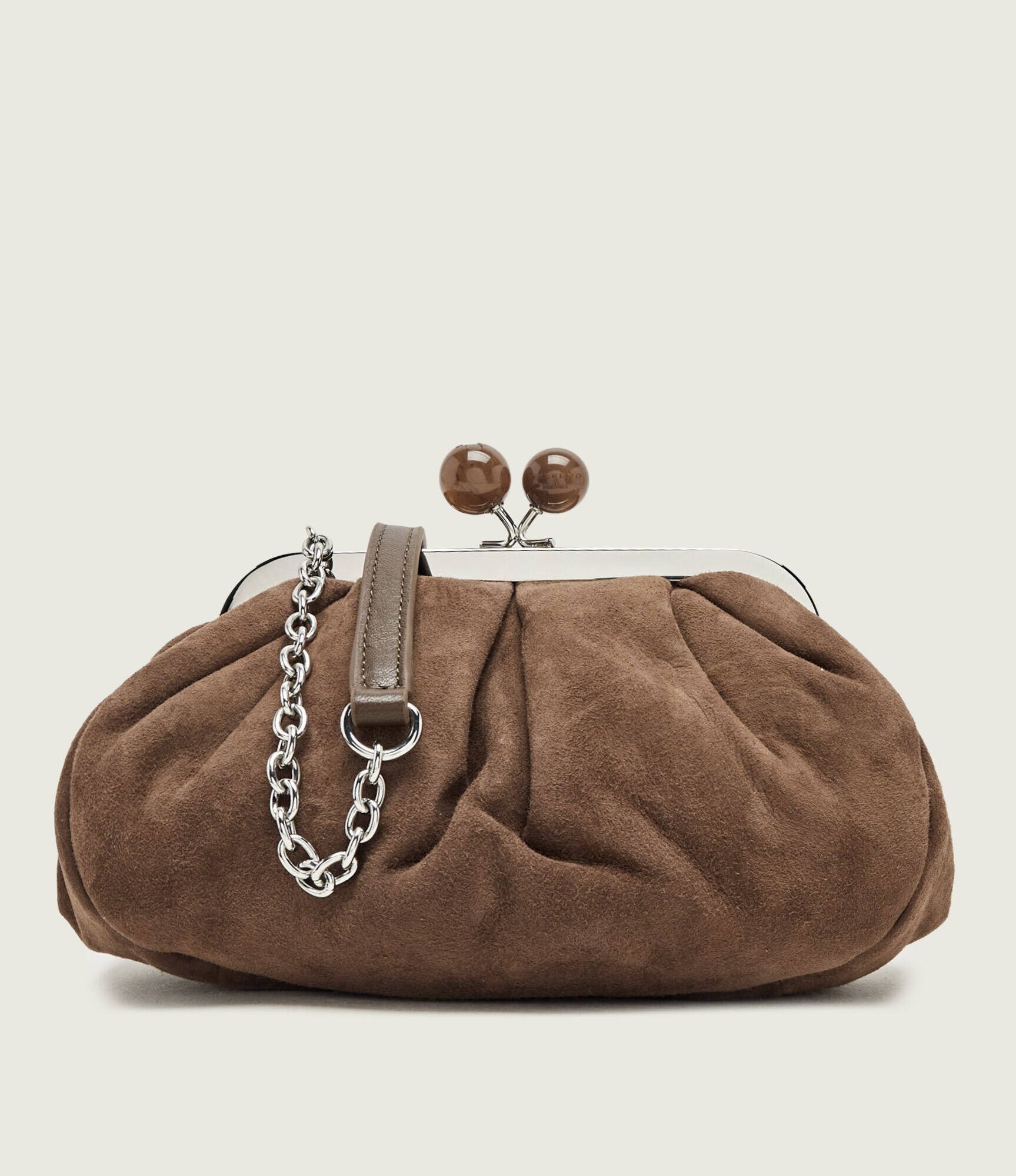 Weekend MaxMara Geantă pe umăr Wlavalois Pasticcino | piele întoarsă
