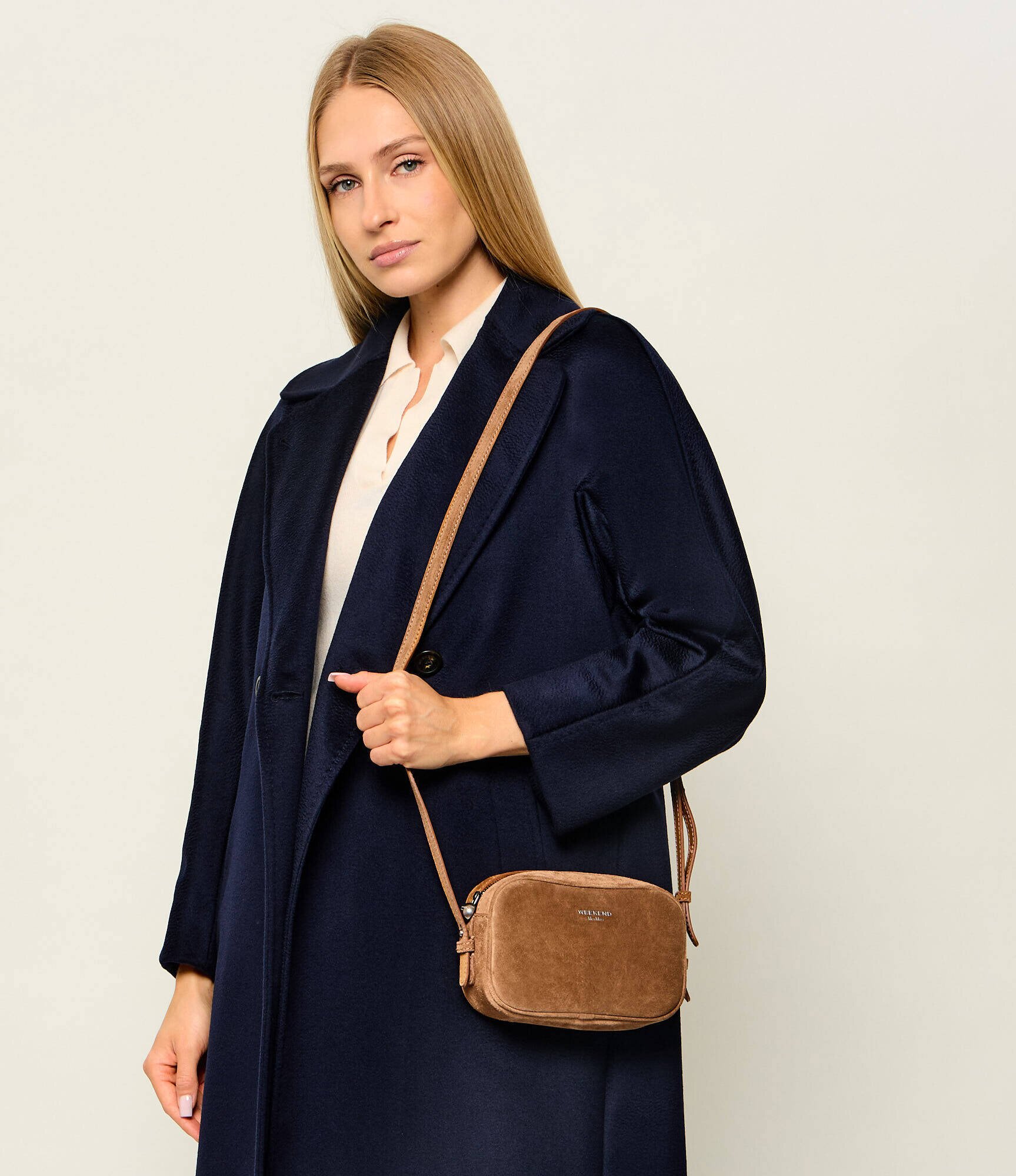Weekend MaxMara Geantă poștaș Wkastruzzo | piele întoarsă