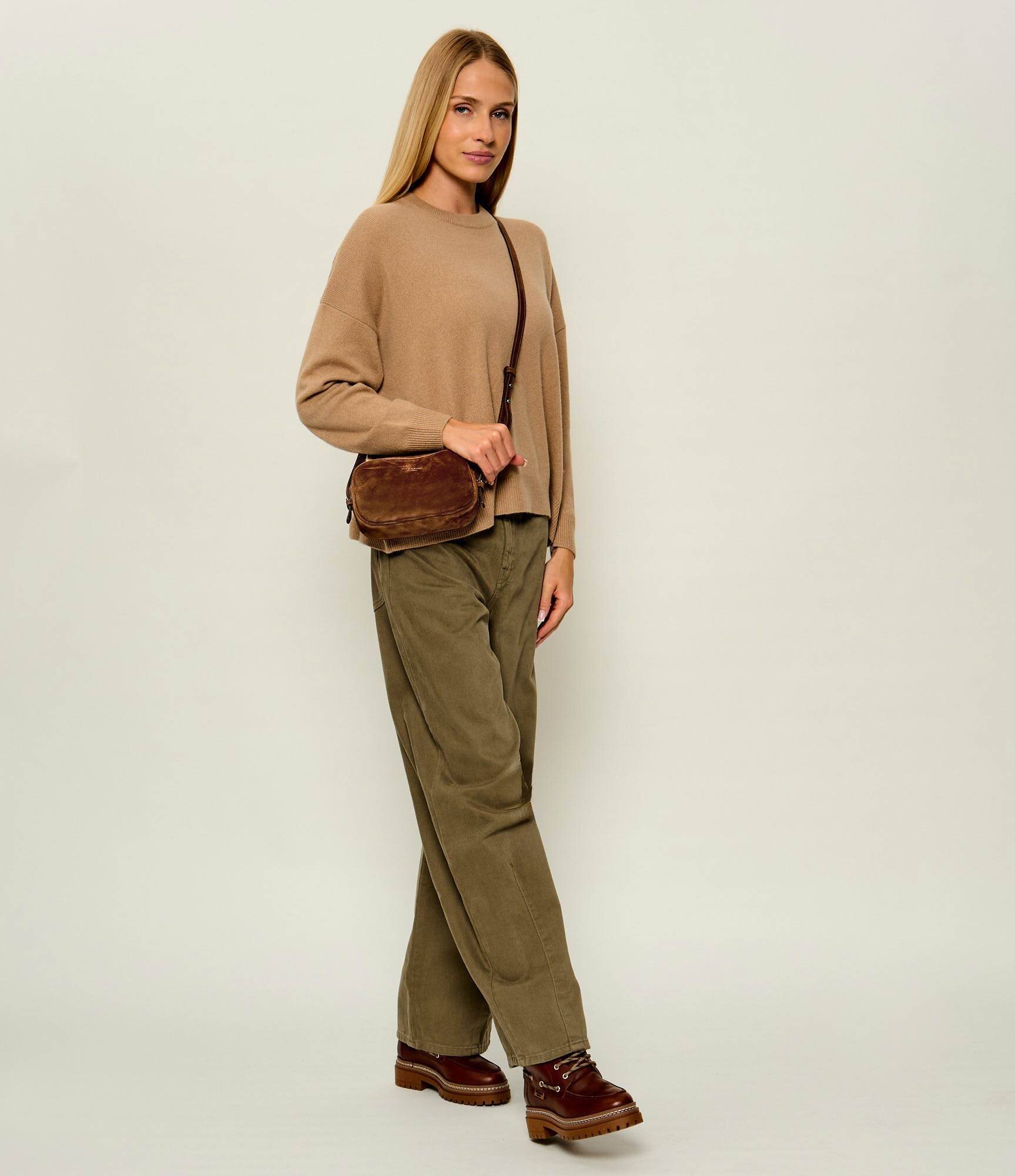 Weekend MaxMara Geantă poștaș Wkastruzzo | piele întoarsă