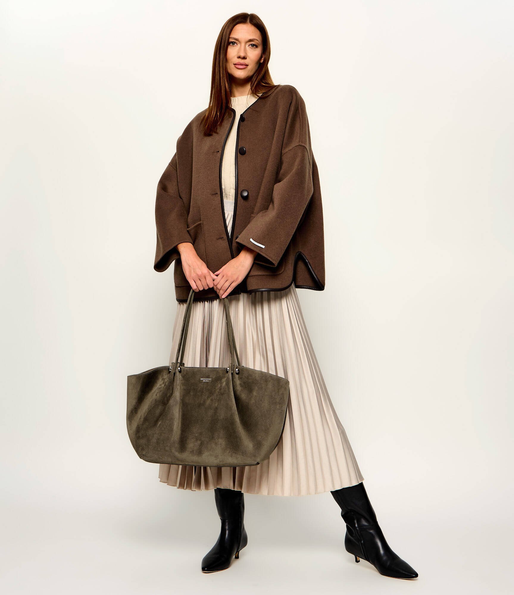 Weekend Max Mara Geantă shopper + borsetă Wkapesi | piele întoarsă