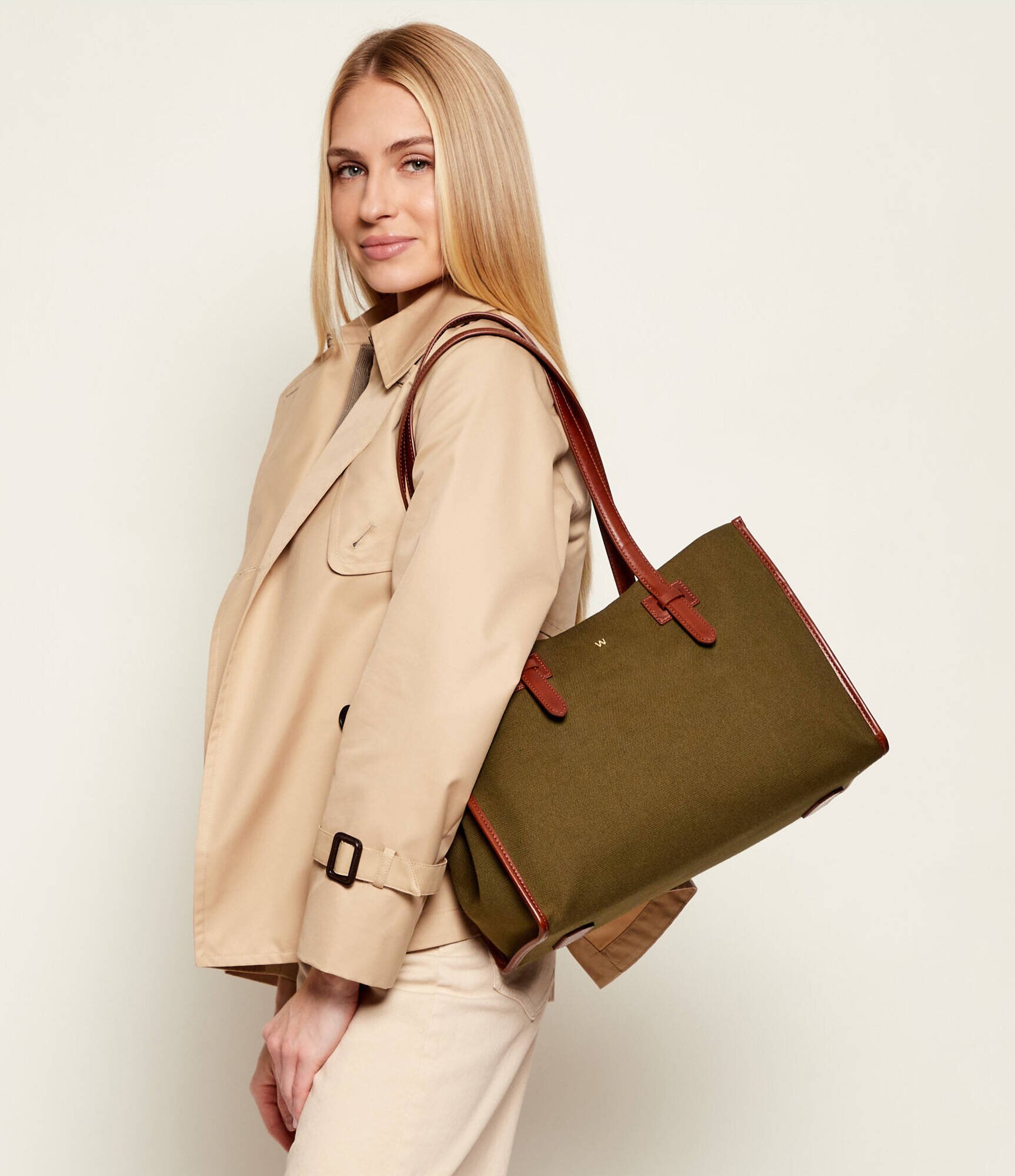 Weekend MaxMara Geantă shopper Wkacandore cu adaos de piele