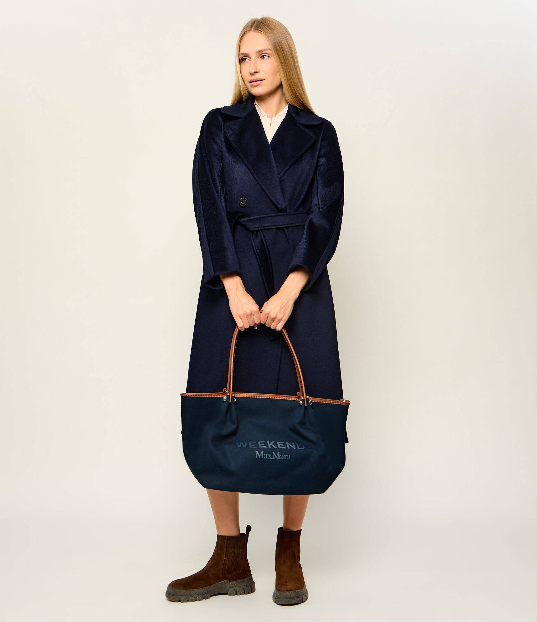 Weekend MaxMara Geantă shopper Wkagetto cu adaos de piele