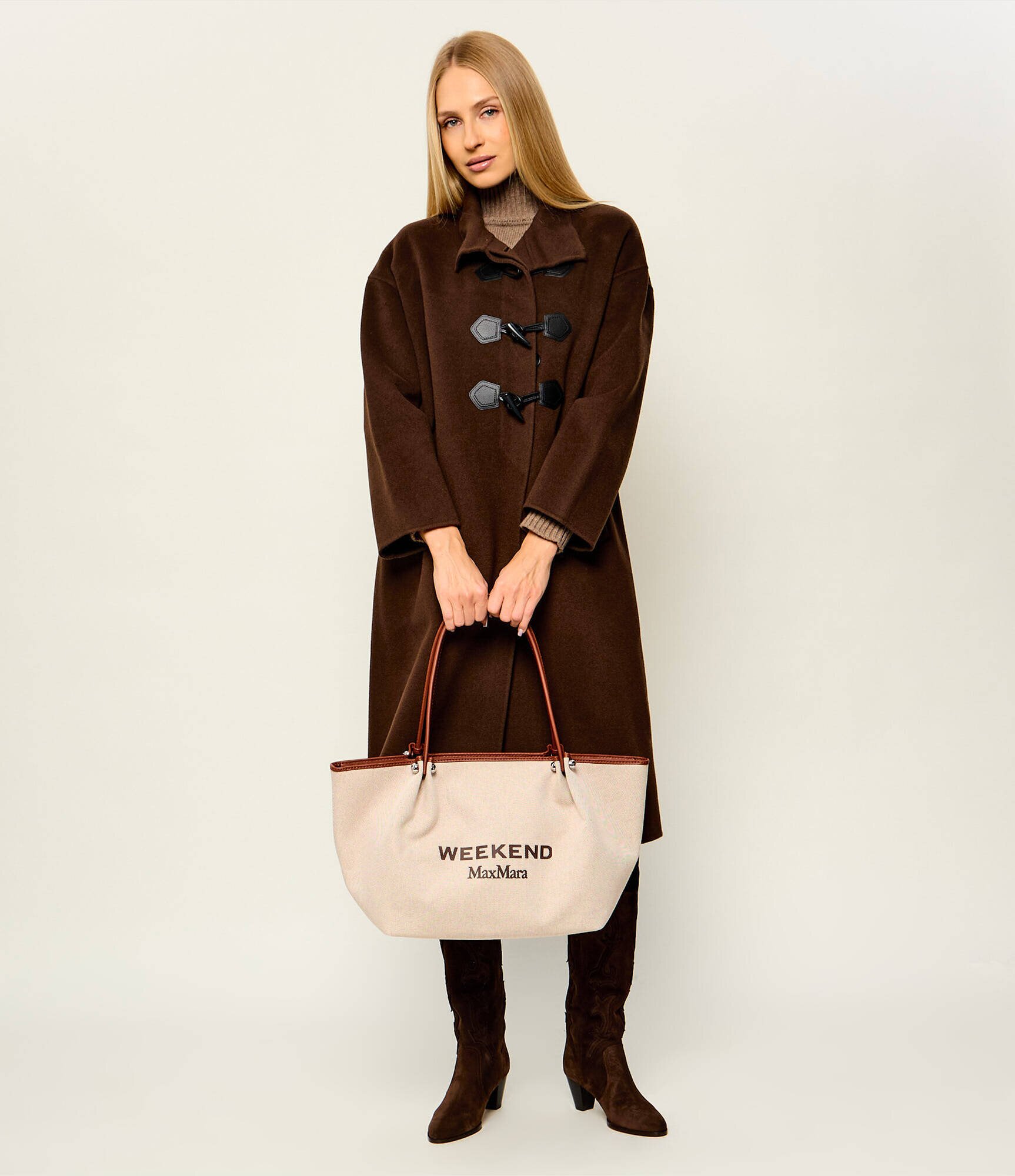 Weekend MaxMara Geantă shopper Wkagetto cu adaos de piele