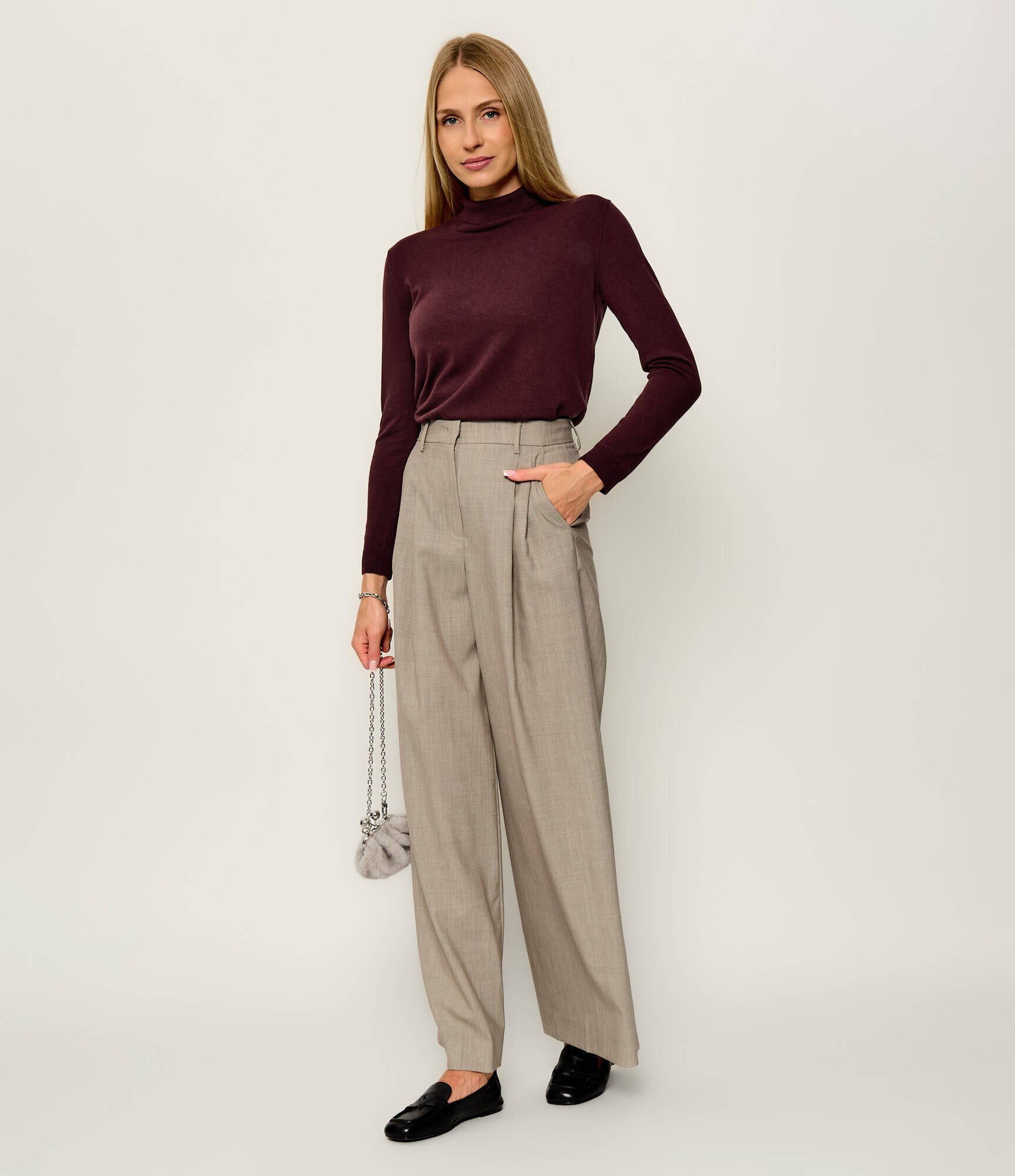 Weekend MaxMara Maletă Wkdkiku | regular fit | cu adaos de mătase și lână