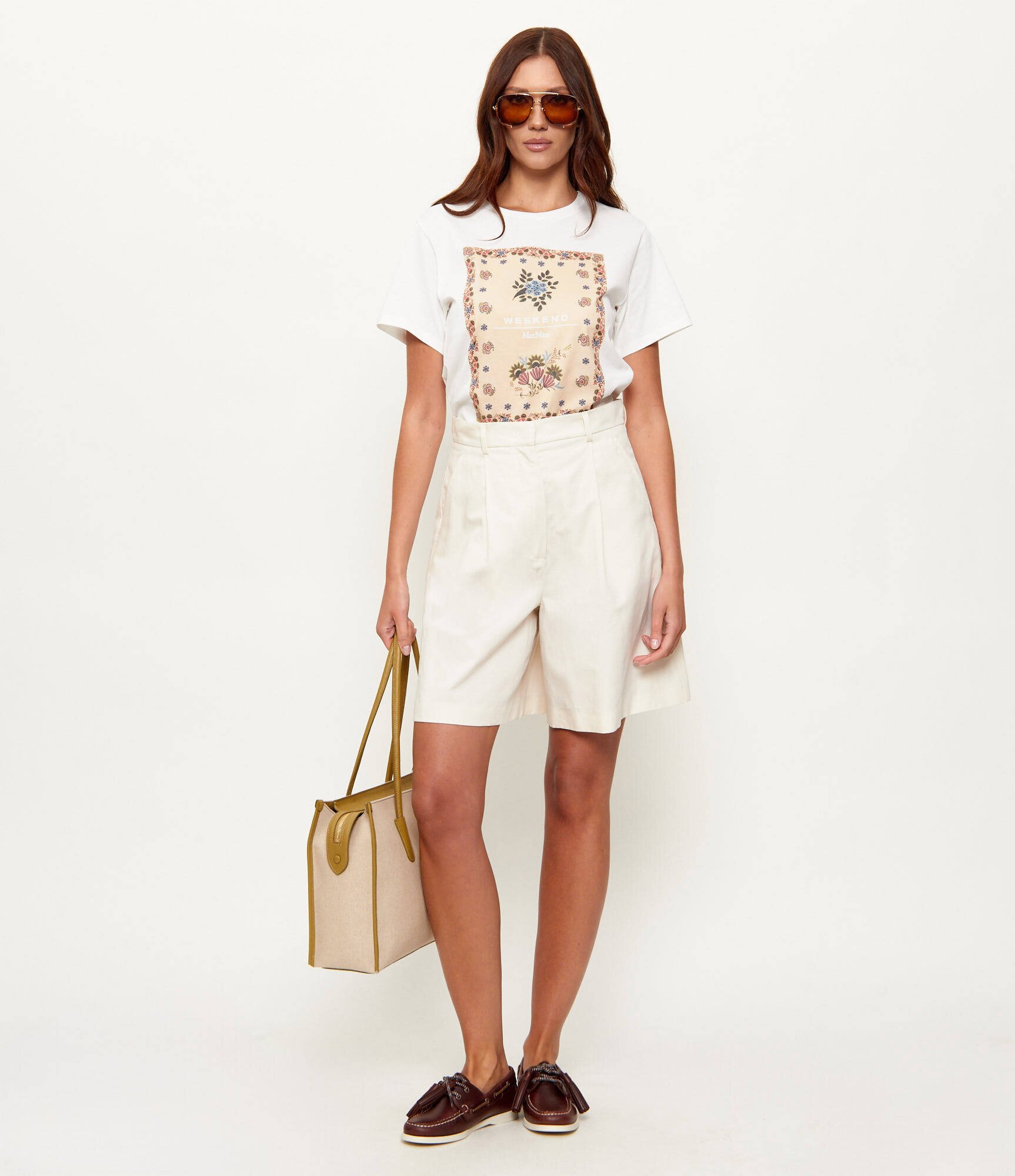 Weekend MaxMara Pantaloni scurți ECUBA | Loose fit | cu adaos de in