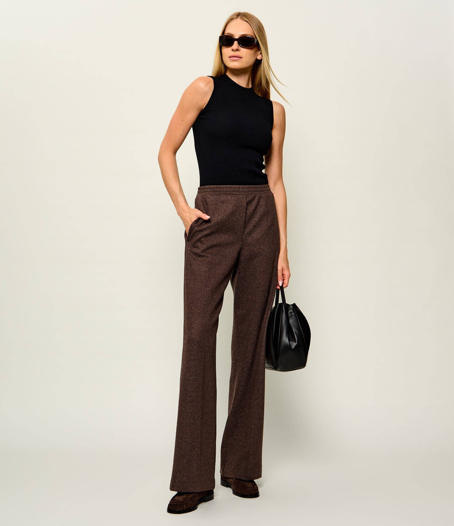 Weekend MaxMara Pantaloni Wkdeditta | Relaxed fit cu adaos de lână