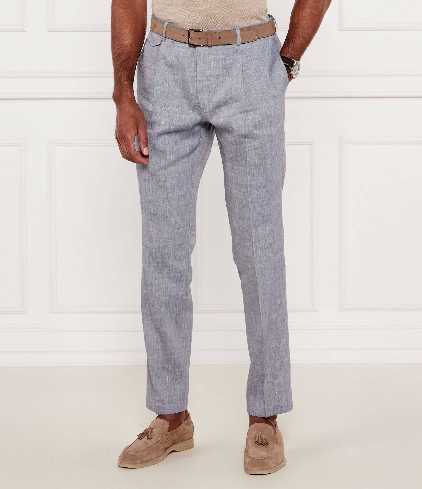 Windsor De in pantaloni chino Silvi | Shaped fit cu adaos de lână
