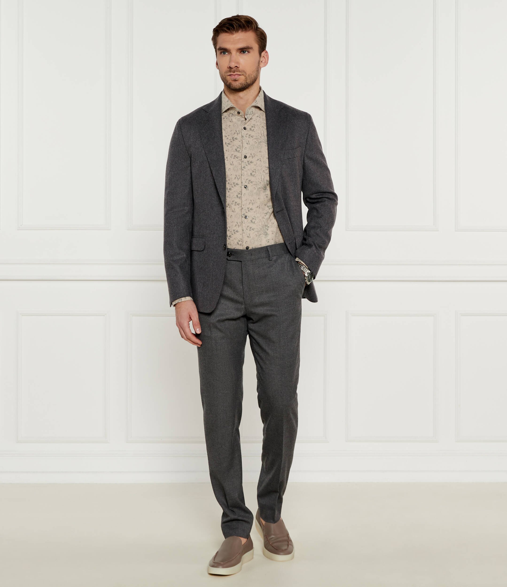 Windsor Pantaloni chino 13 Santios | Shaped fit cu adaos de lână