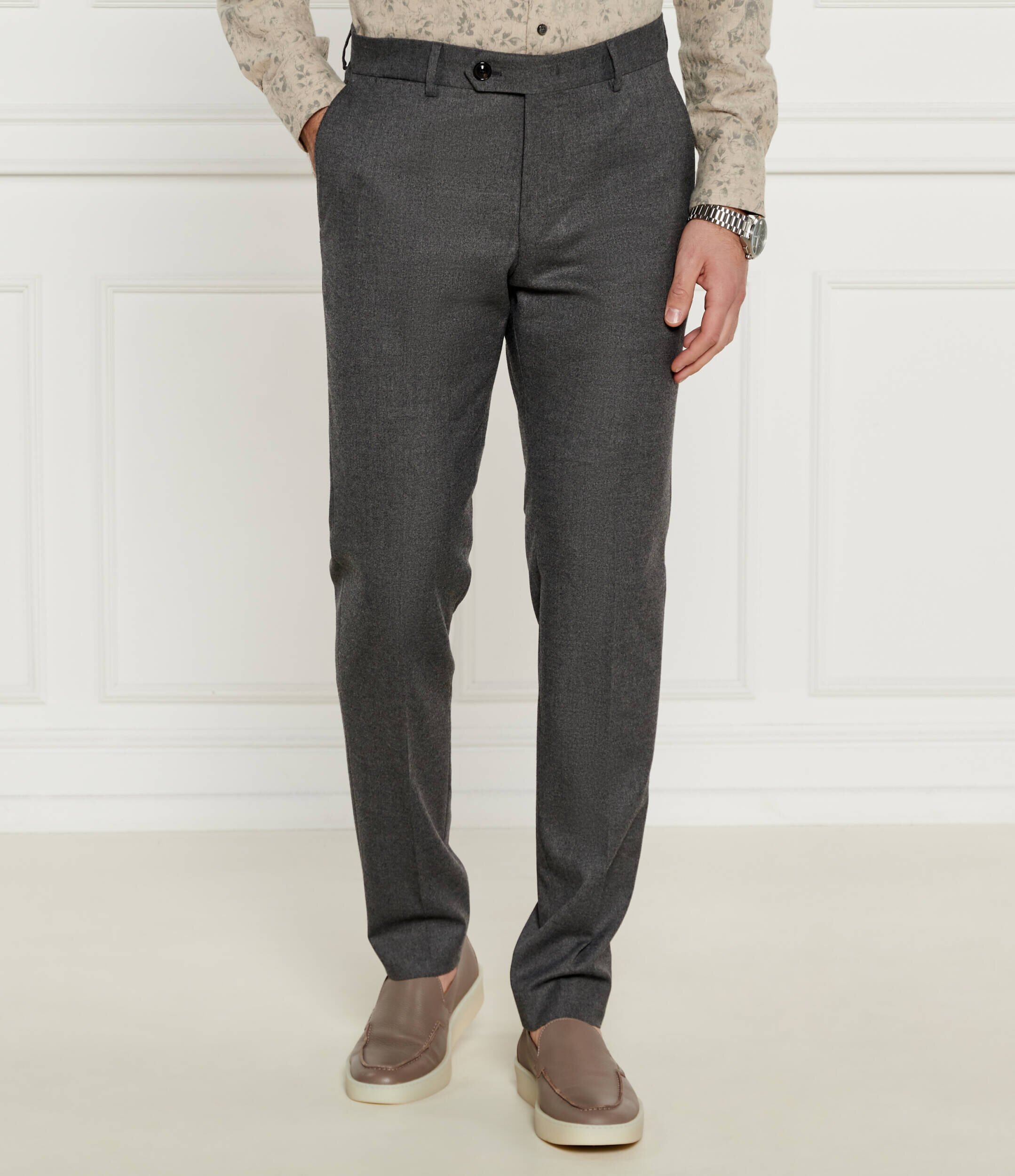 Windsor Pantaloni chino 13 Santios | Shaped fit cu adaos de lână
