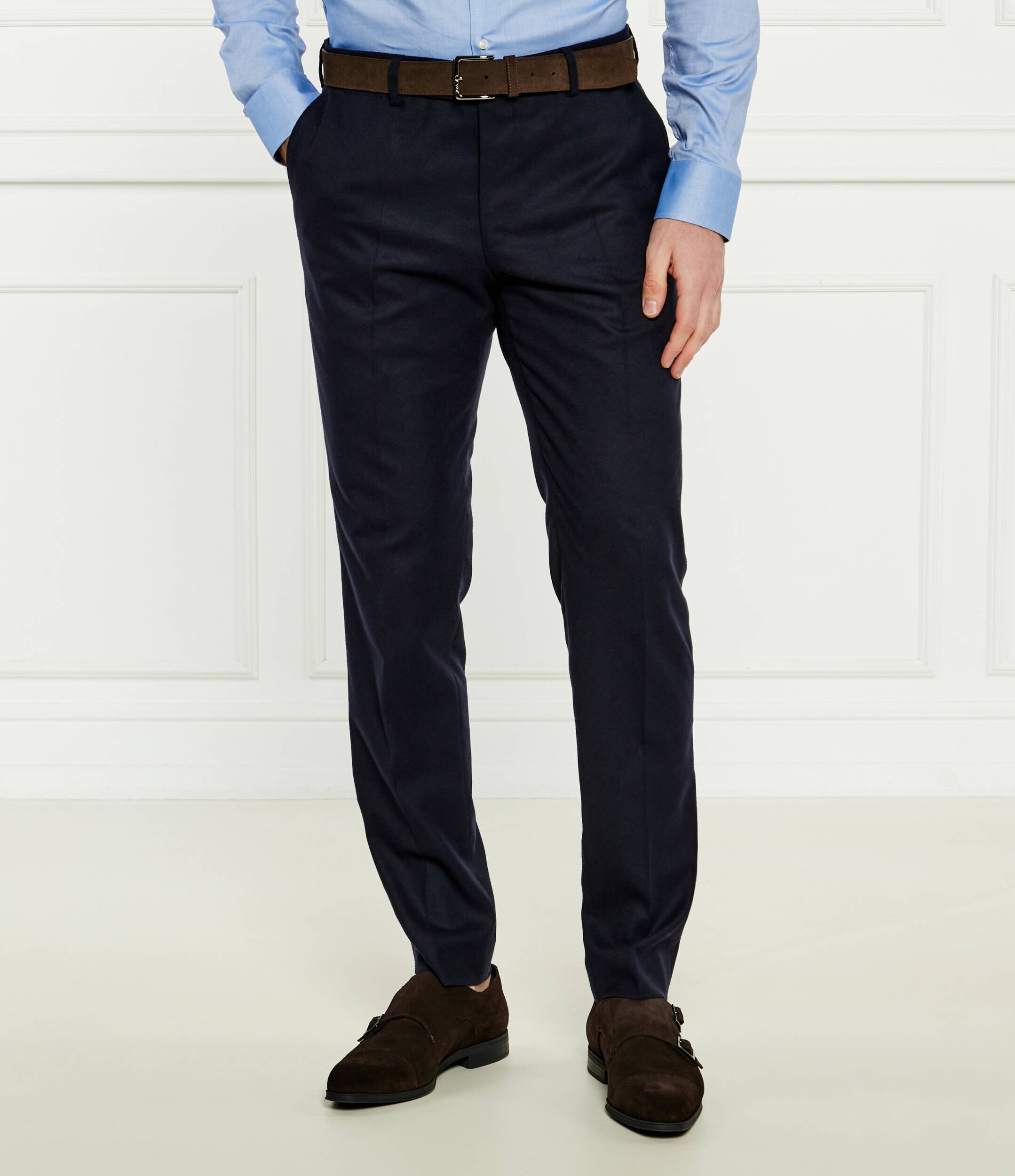 Windsor Pantaloni chino 13 Santios | Shaped fit cu adaos de lână