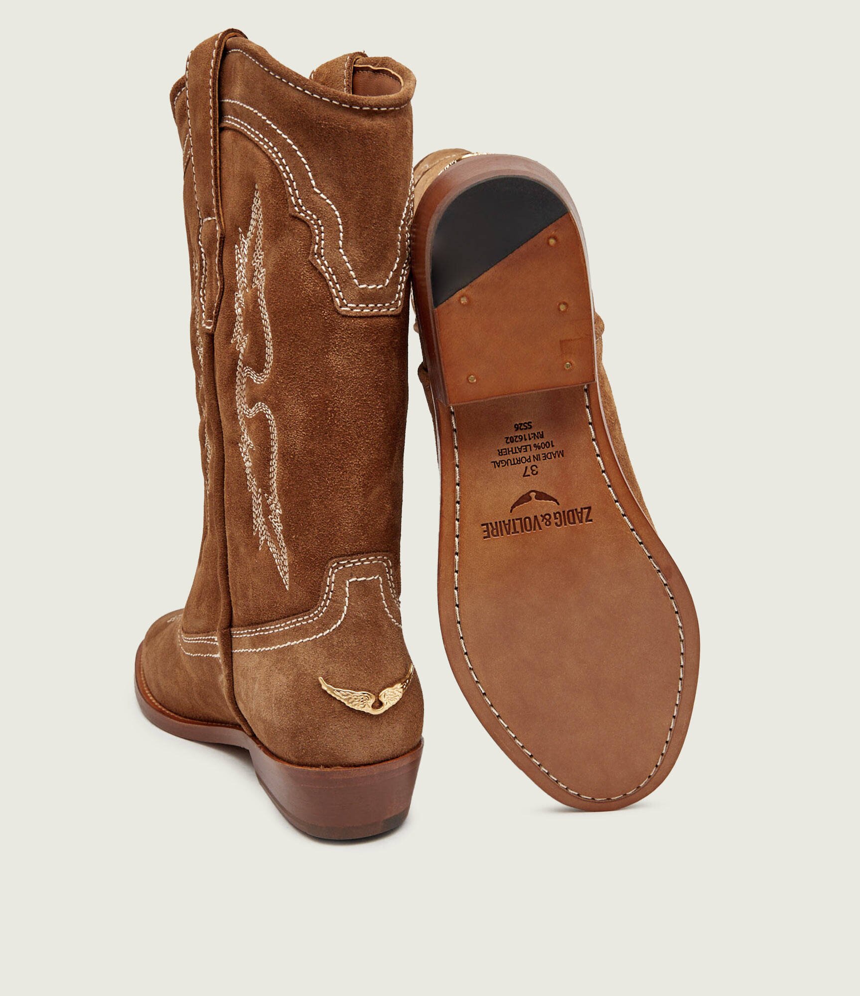 Zadig&Voltaire Cizme cowboy Western Tex | piele întoarsă