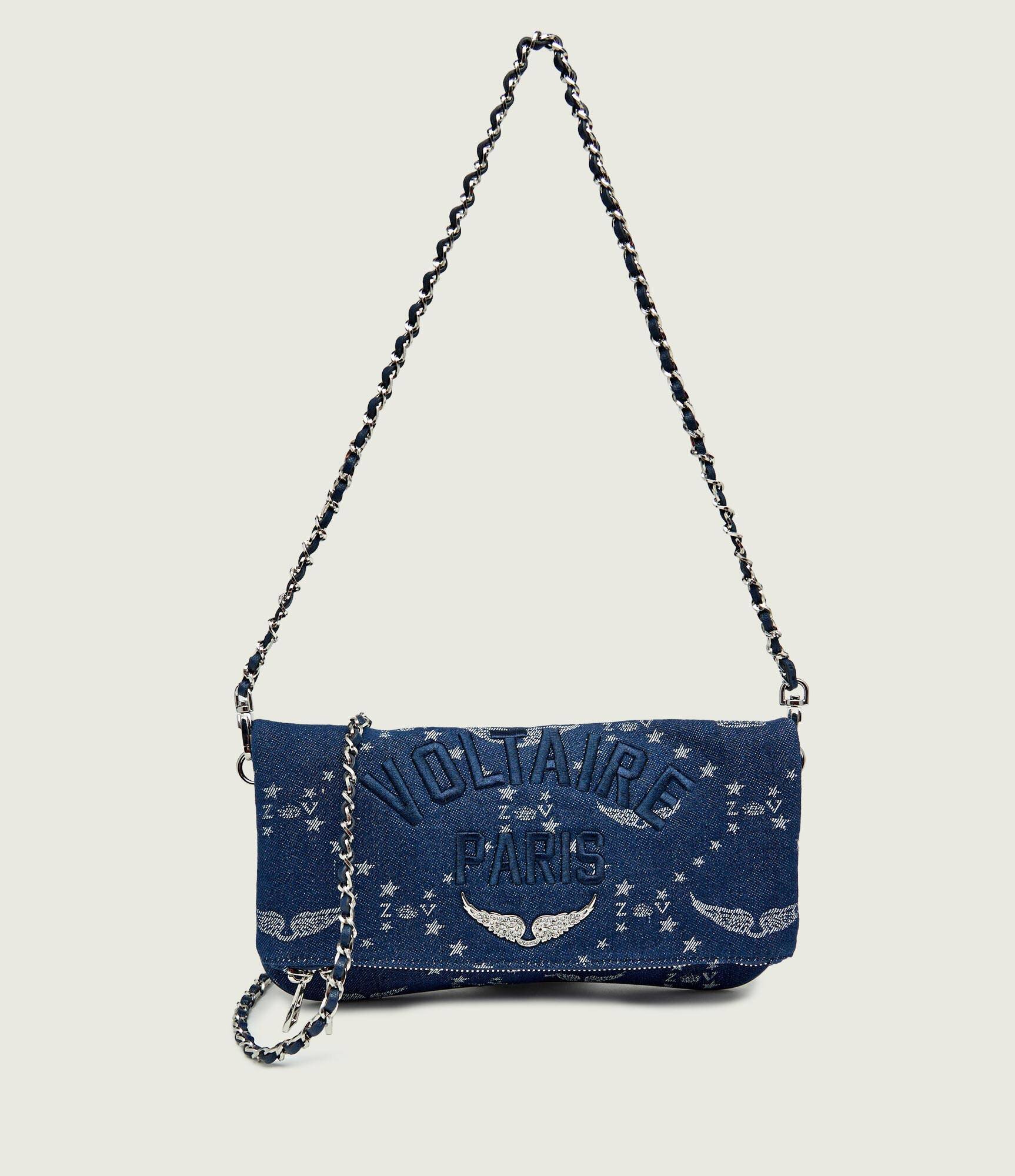 Zadig&Voltaire De blugi geantă pe umăr ROCK DENIM MONOGRAM
