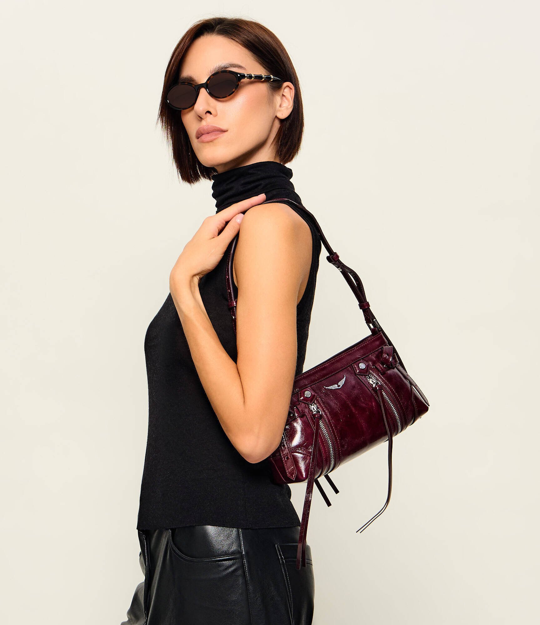 Zadig&Voltaire De piele geantă pe umăr Madison Mini Vintage