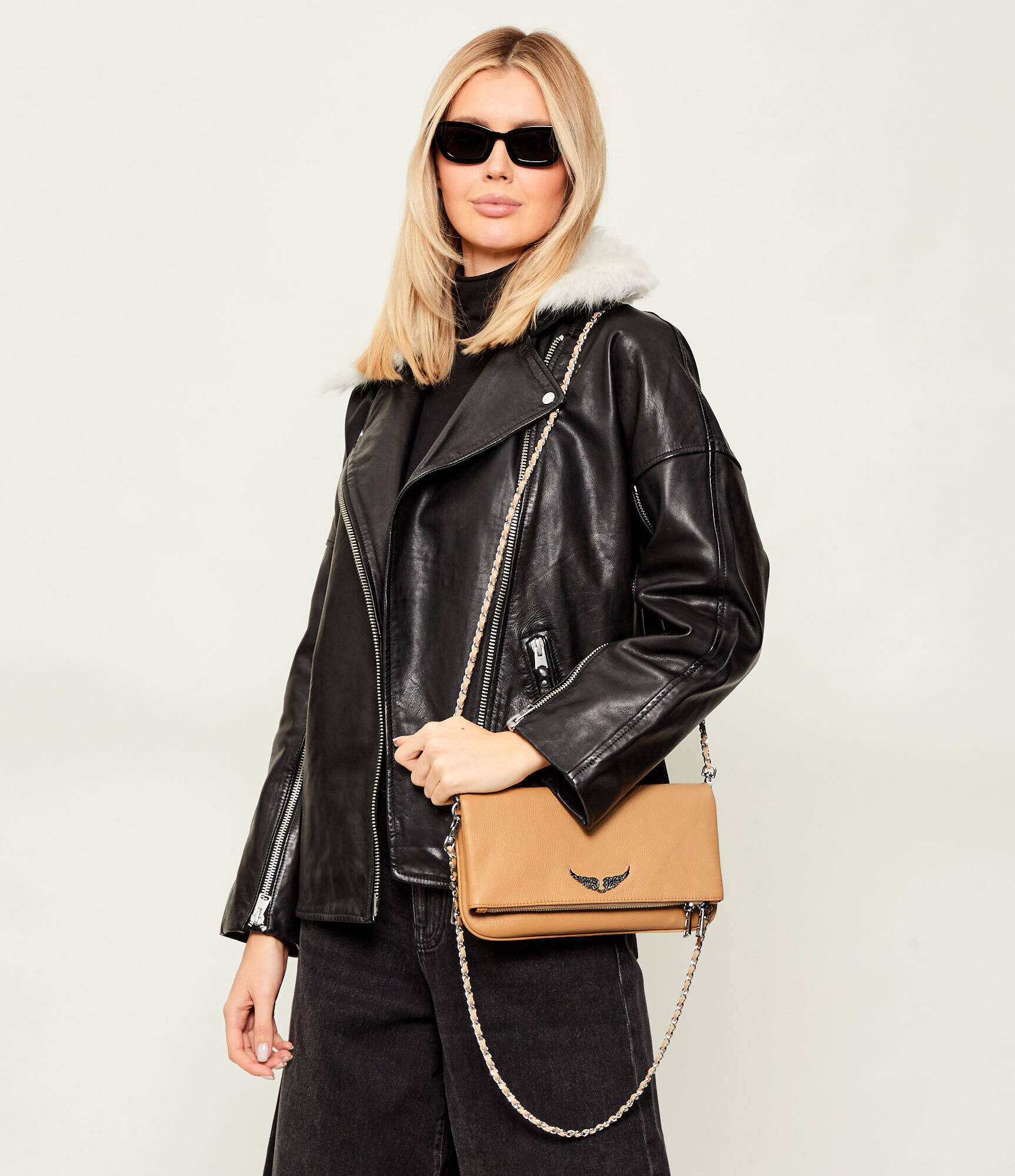 Zadig&Voltaire De piele geantă pe umăr ROCK