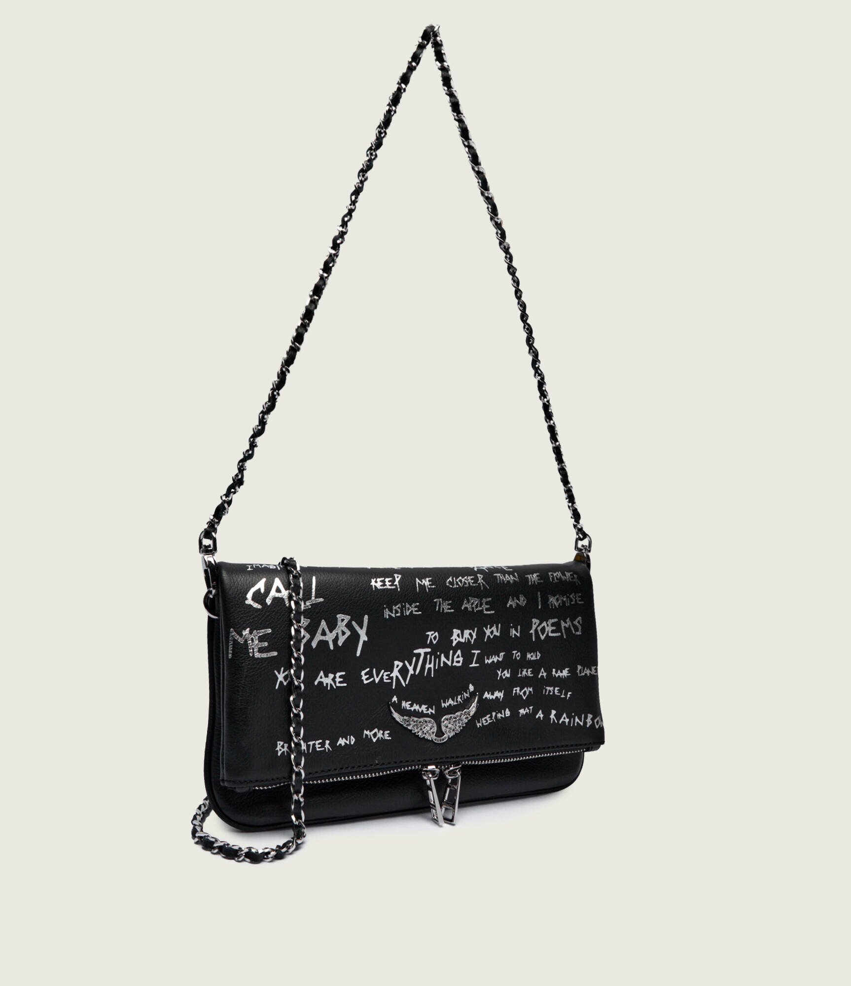 Zadig&Voltaire De piele geantă pe umăr ROCK GRAFFITI