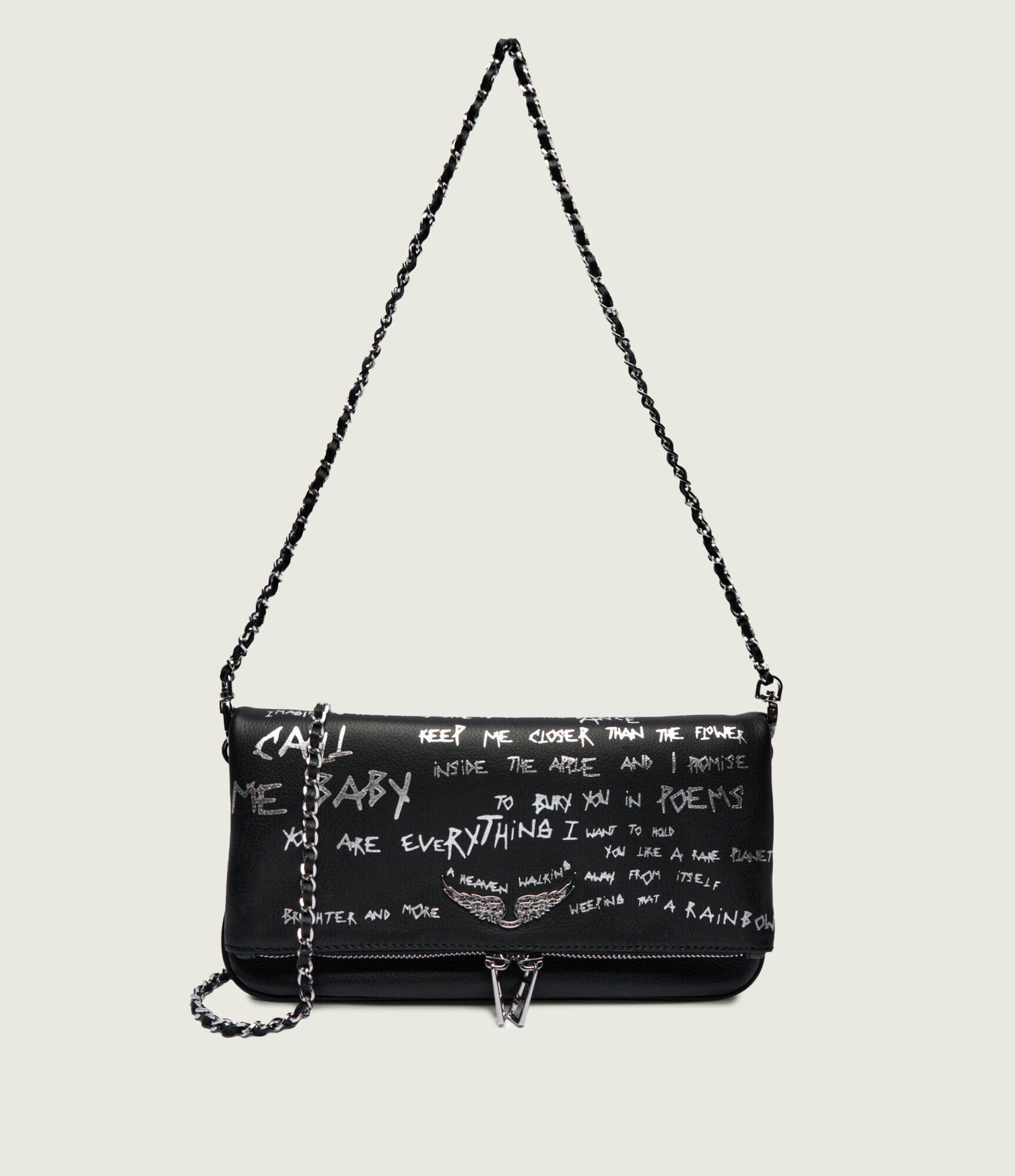 Zadig&Voltaire De piele geantă pe umăr ROCK GRAFFITI
