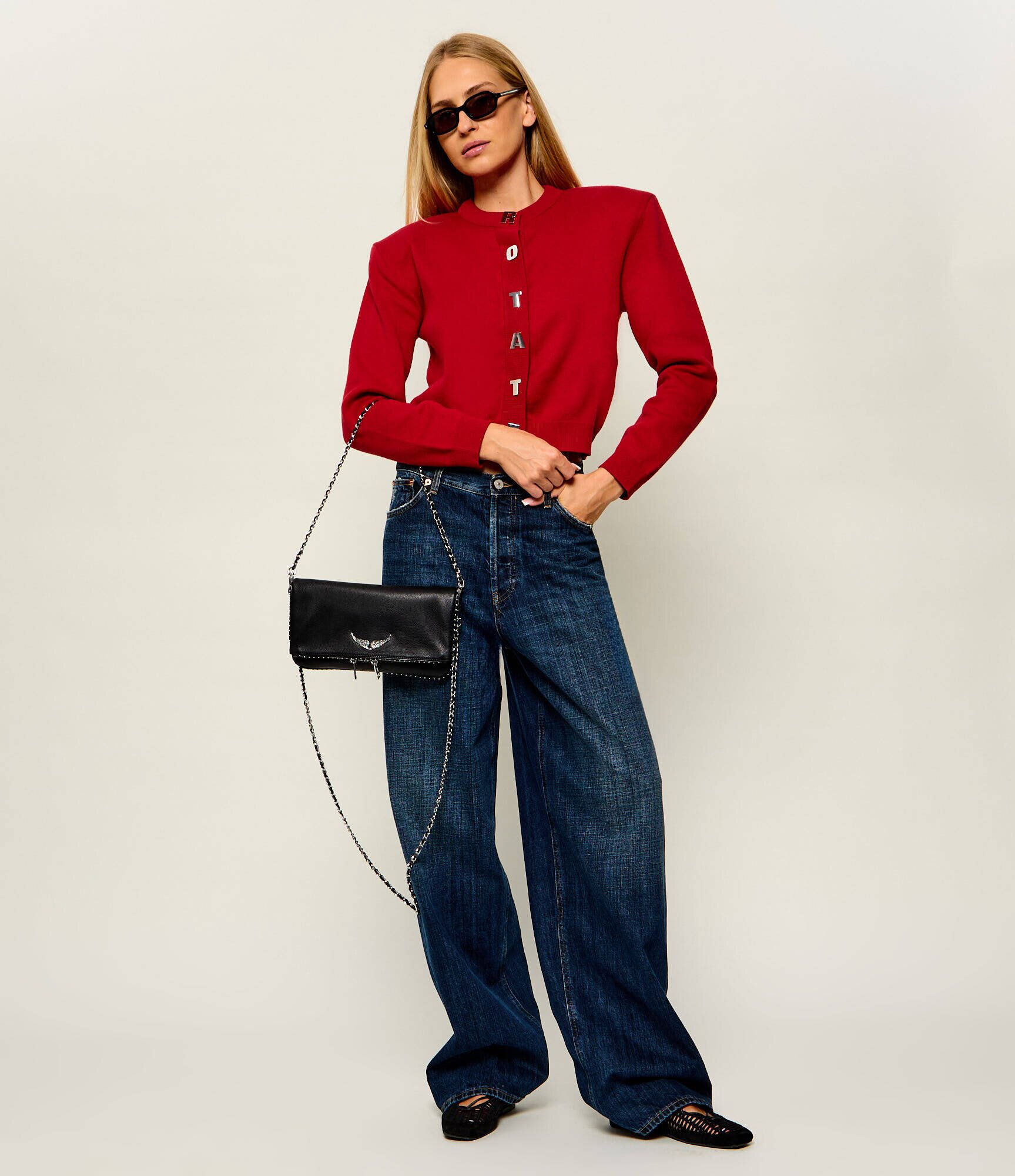 Zadig&Voltaire De piele geantă pe umăr ROCK GRAINED