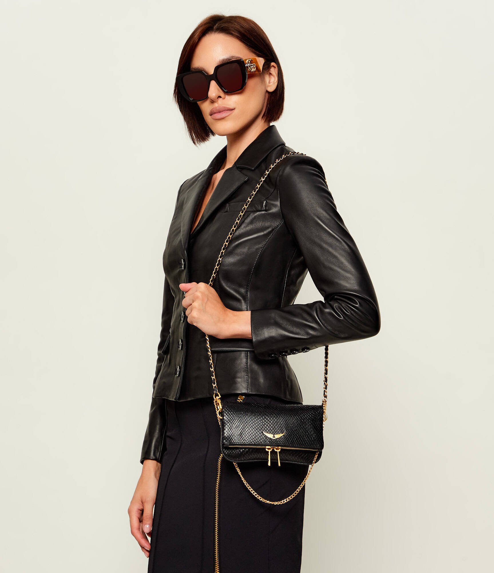 Zadig&Voltaire De piele poșetă plic Rock Nano Soft Wild
