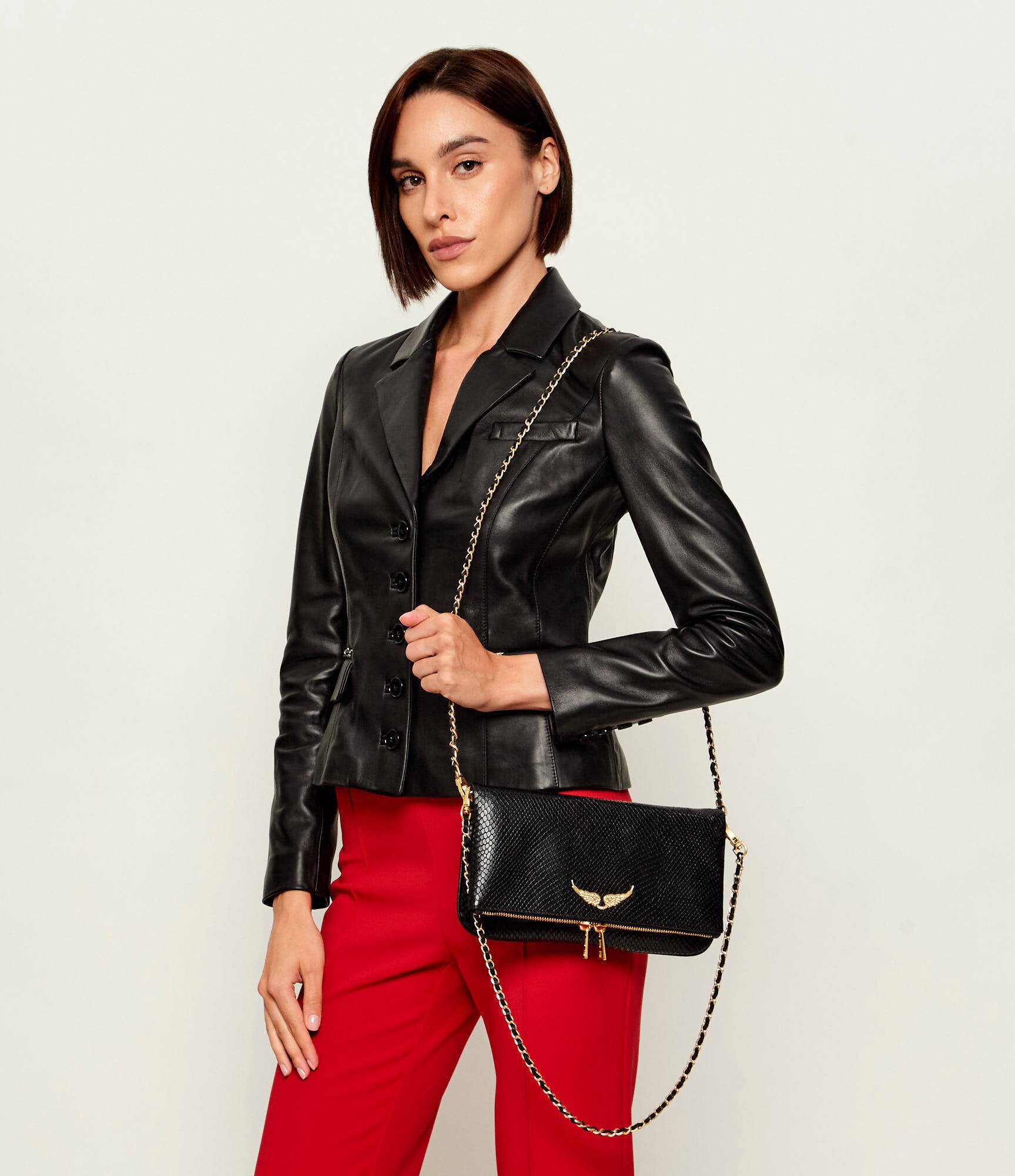 Zadig&Voltaire De piele poșetă plic Rock Soft Wild