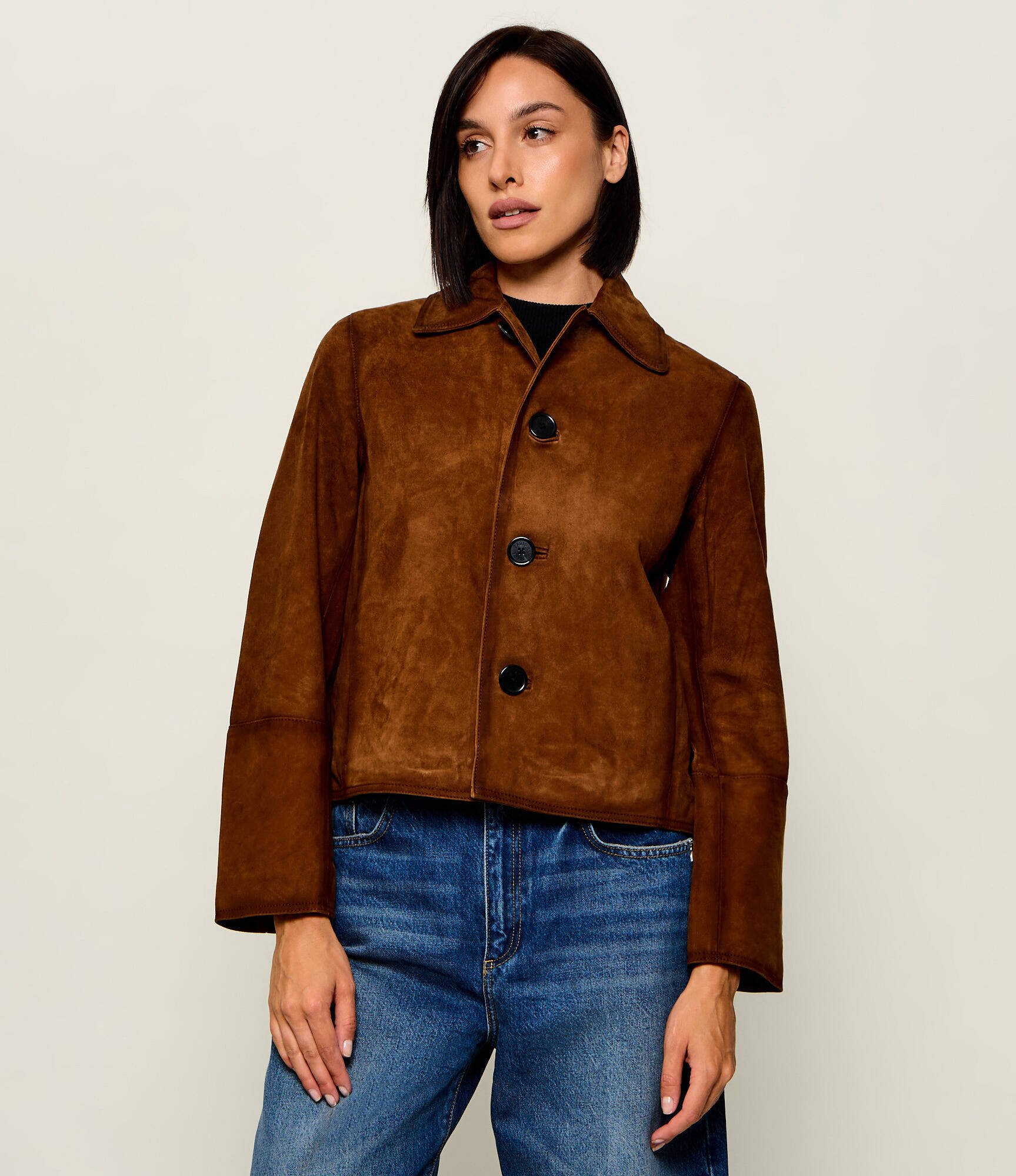 Zadig&Voltaire Geacă Lessa | Relaxed fit | piele întoarsă