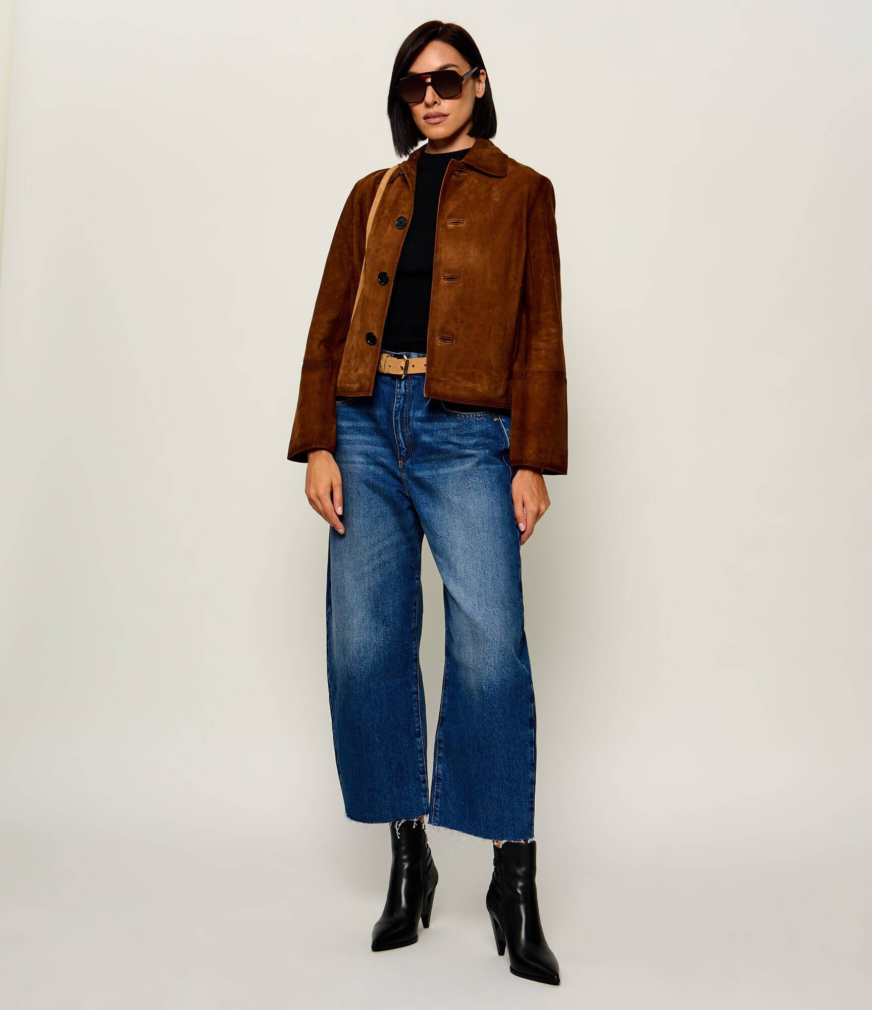 Zadig&Voltaire Geacă Lessa | Relaxed fit | piele întoarsă