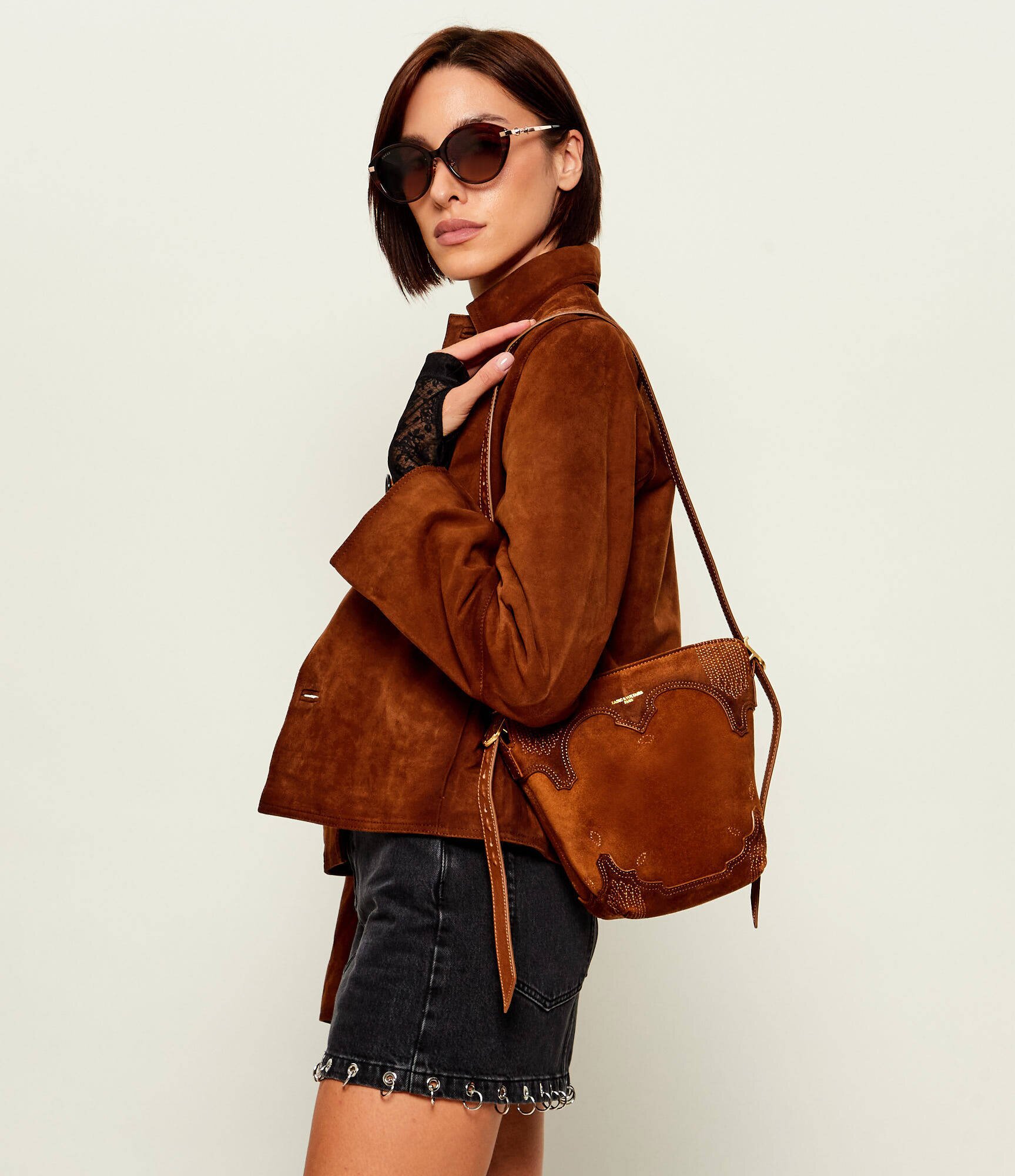 Zadig&Voltaire Geantă pe umăr Baby Jane Western | piele întoarsă