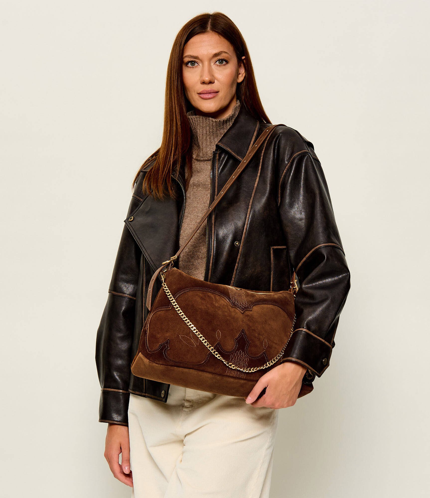 Zadig&Voltaire Geantă pe umăr Jim | piele întoarsă