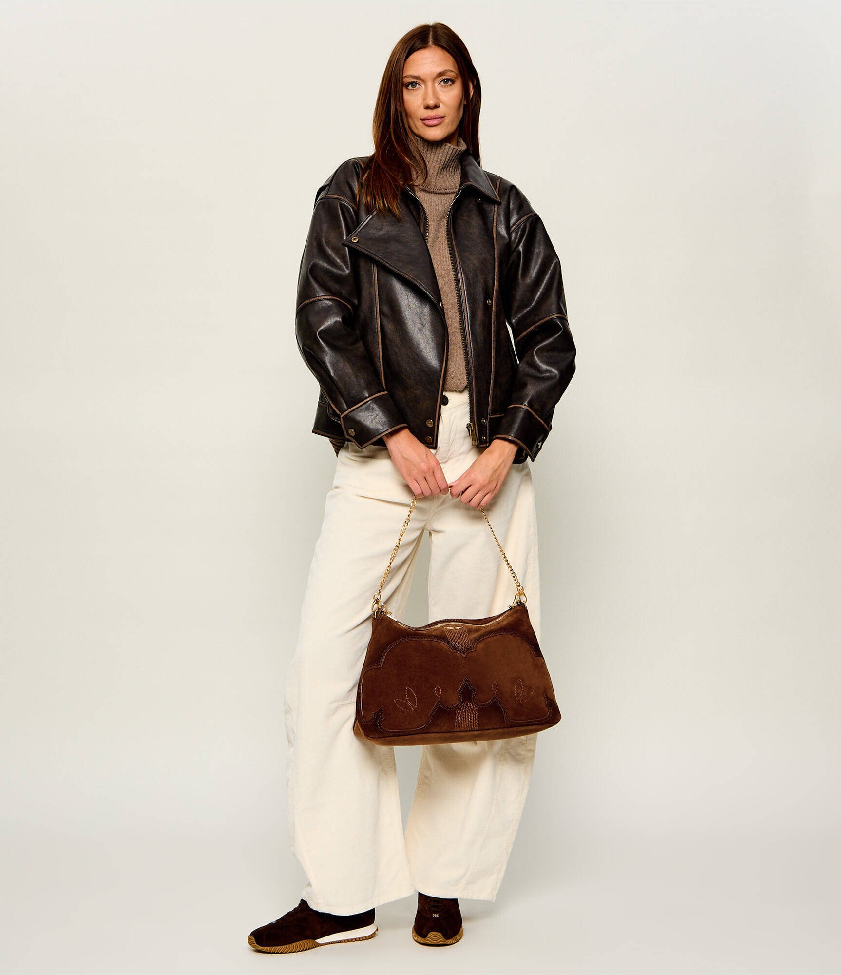 Zadig&Voltaire Geantă pe umăr Jim | piele întoarsă