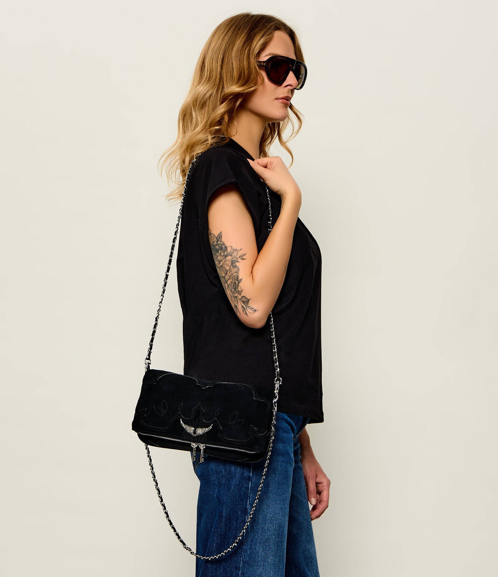 Zadig&Voltaire Geantă pe umăr Rock Western | piele întoarsă