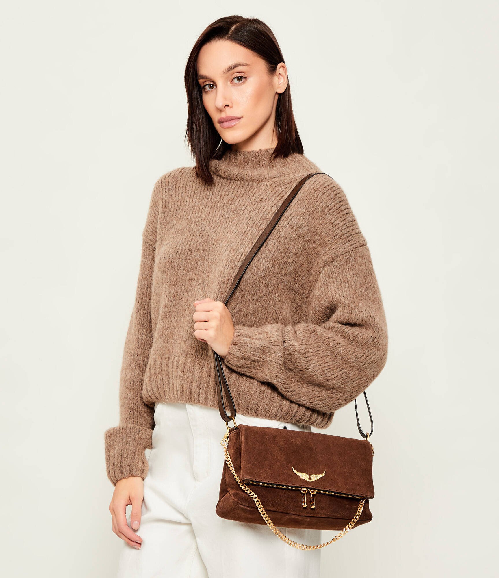 Zadig&Voltaire Geantă pe umăr ROCKY II | piele întoarsă