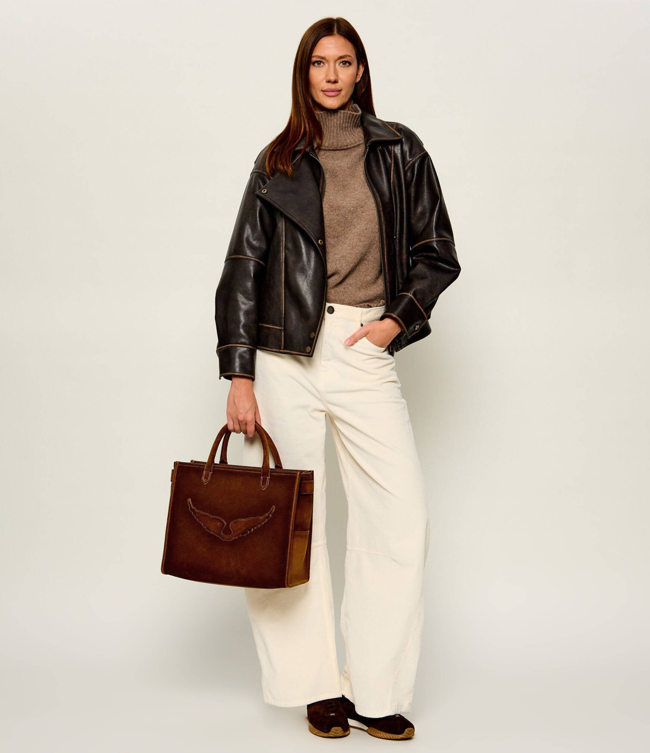 Zadig&Voltaire Geantă shopper Angel | piele întoarsă
