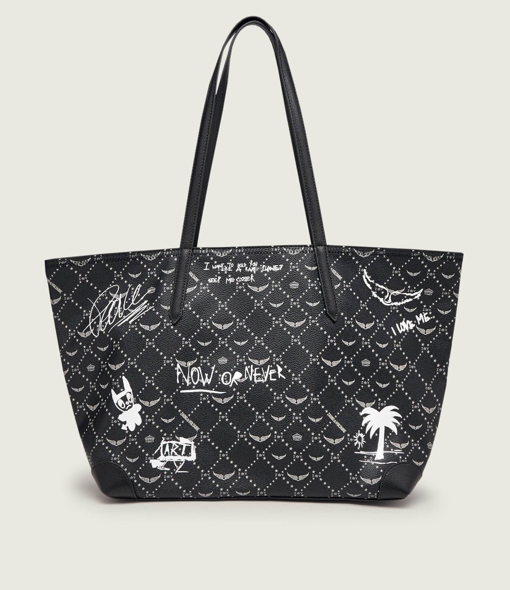 Zadig&Voltaire Geantă shopper Arty Tag cu adaos de piele