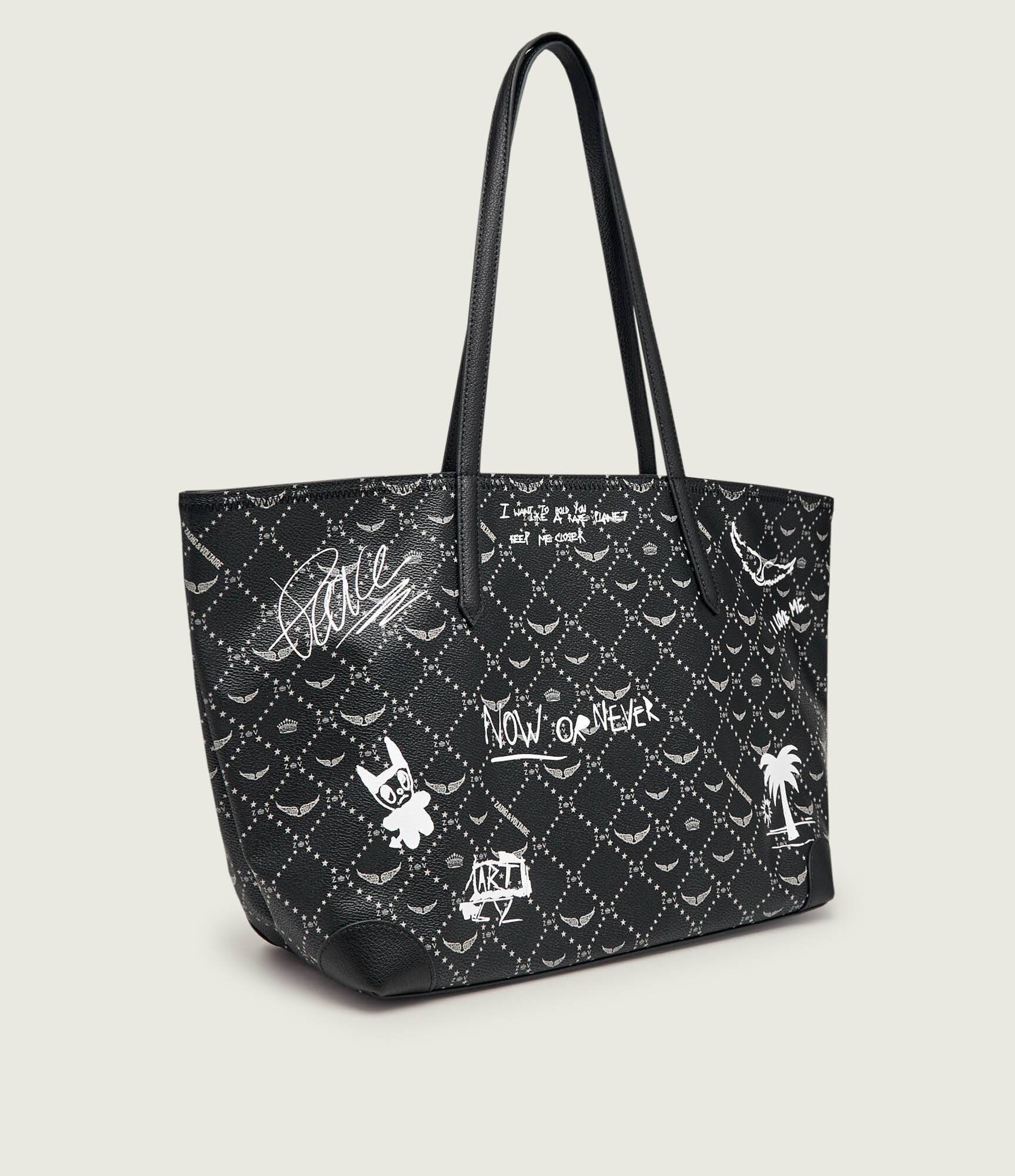 Zadig&Voltaire Geantă shopper Arty Tag cu adaos de piele