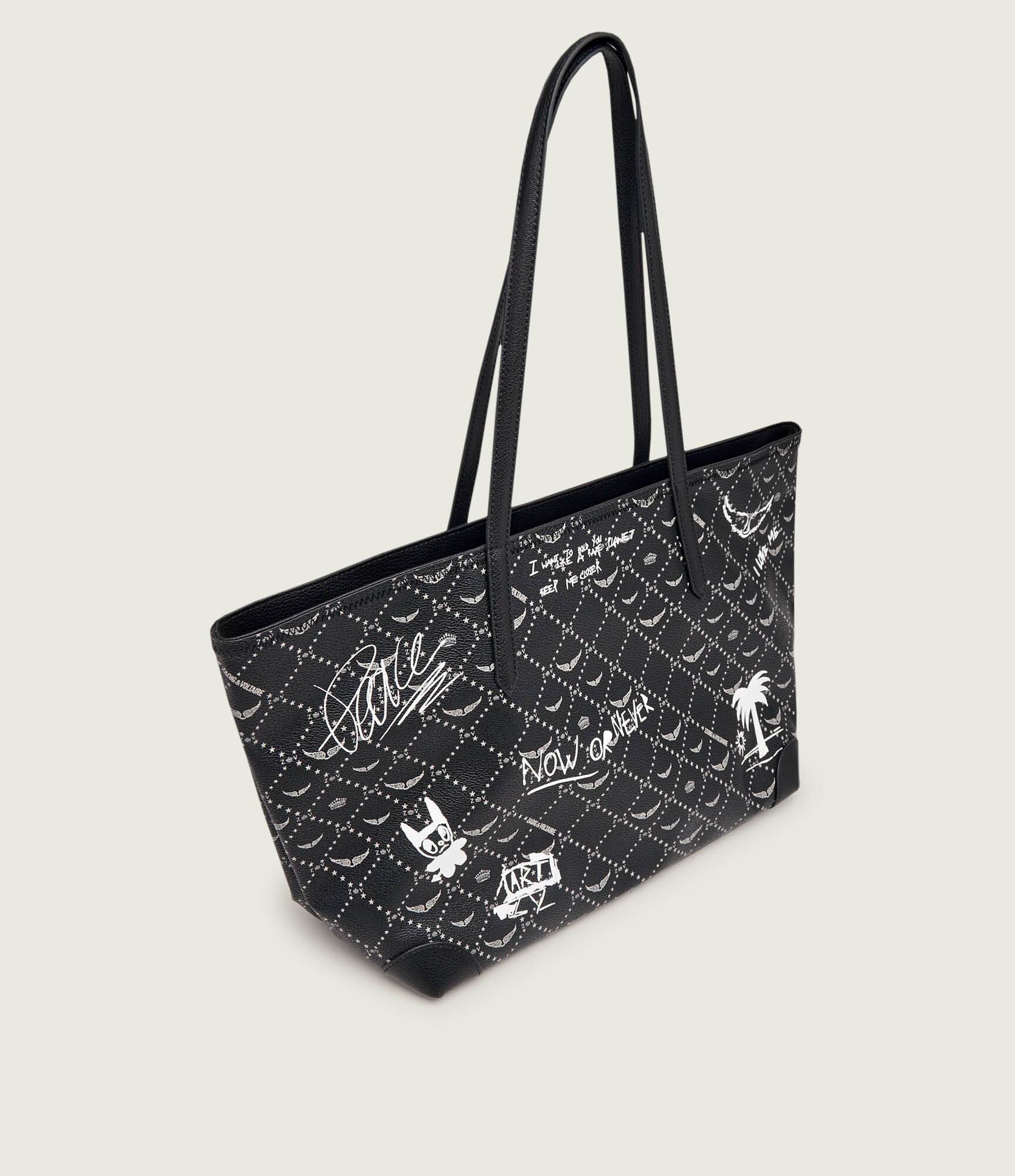 Zadig&Voltaire Geantă shopper Arty Tag cu adaos de piele