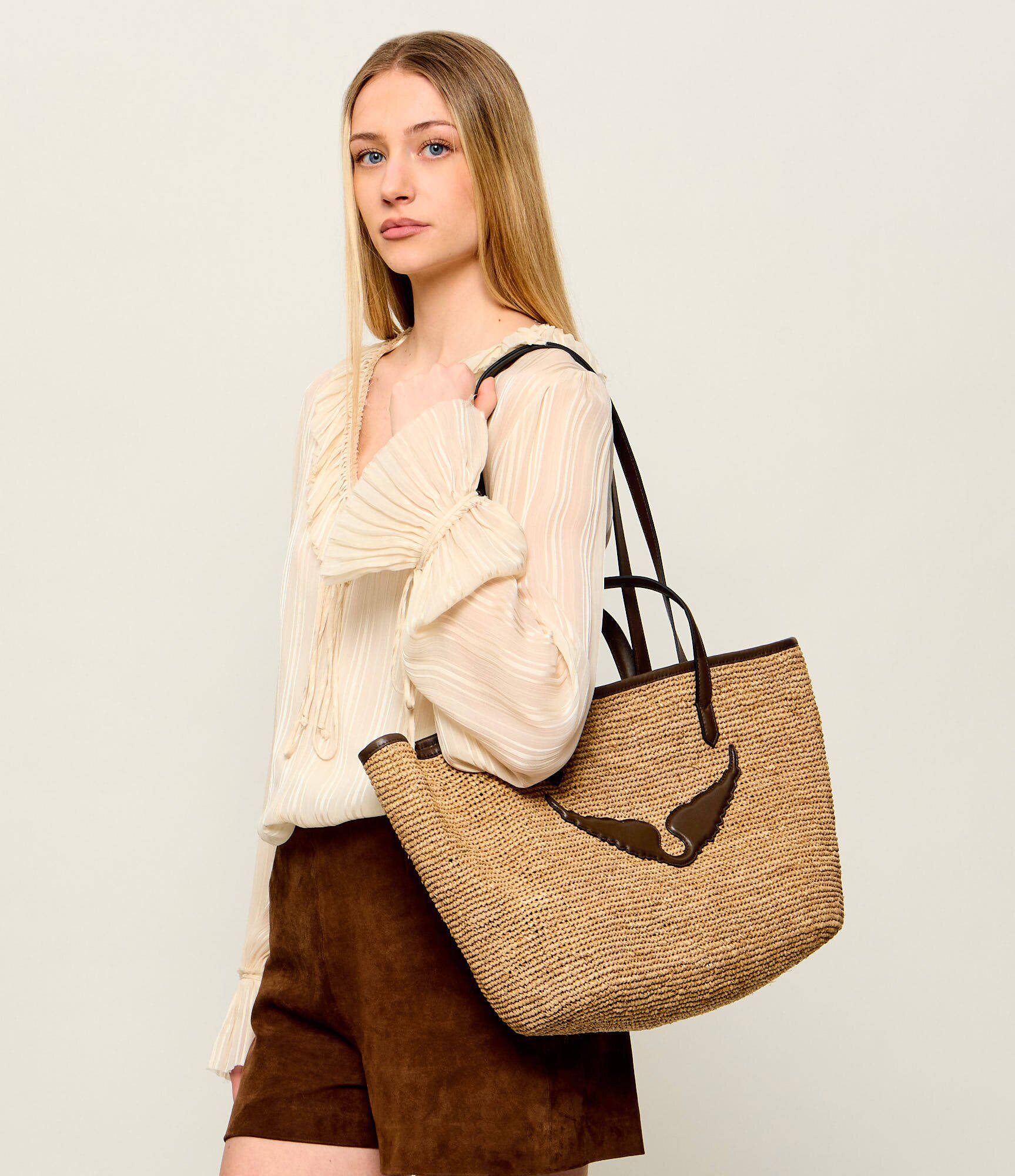 Zadig&Voltaire Geantă shopper WINGS cu adaos de piele