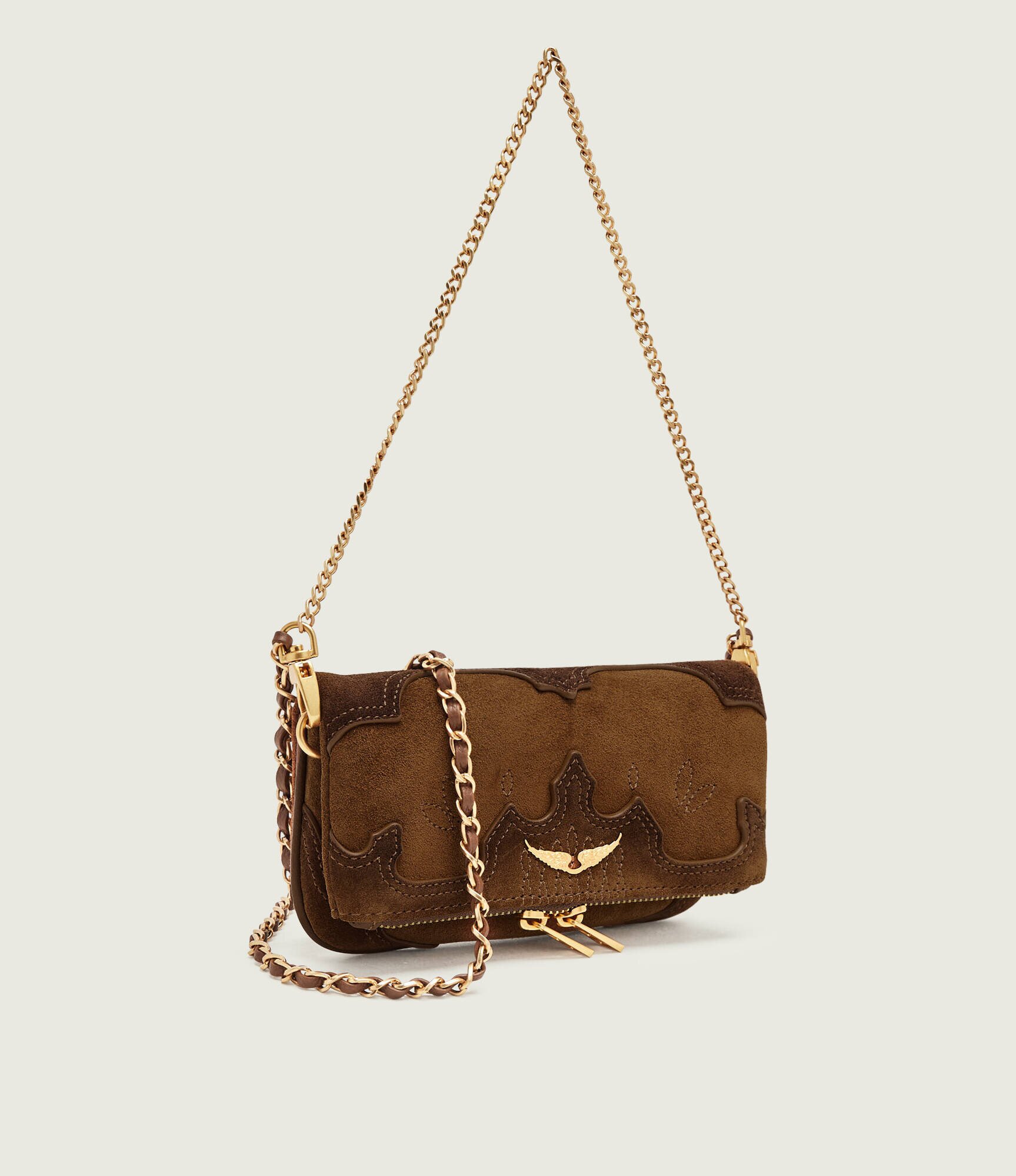 Zadig&Voltaire Poșetă plic Rock Mini | piele întoarsă