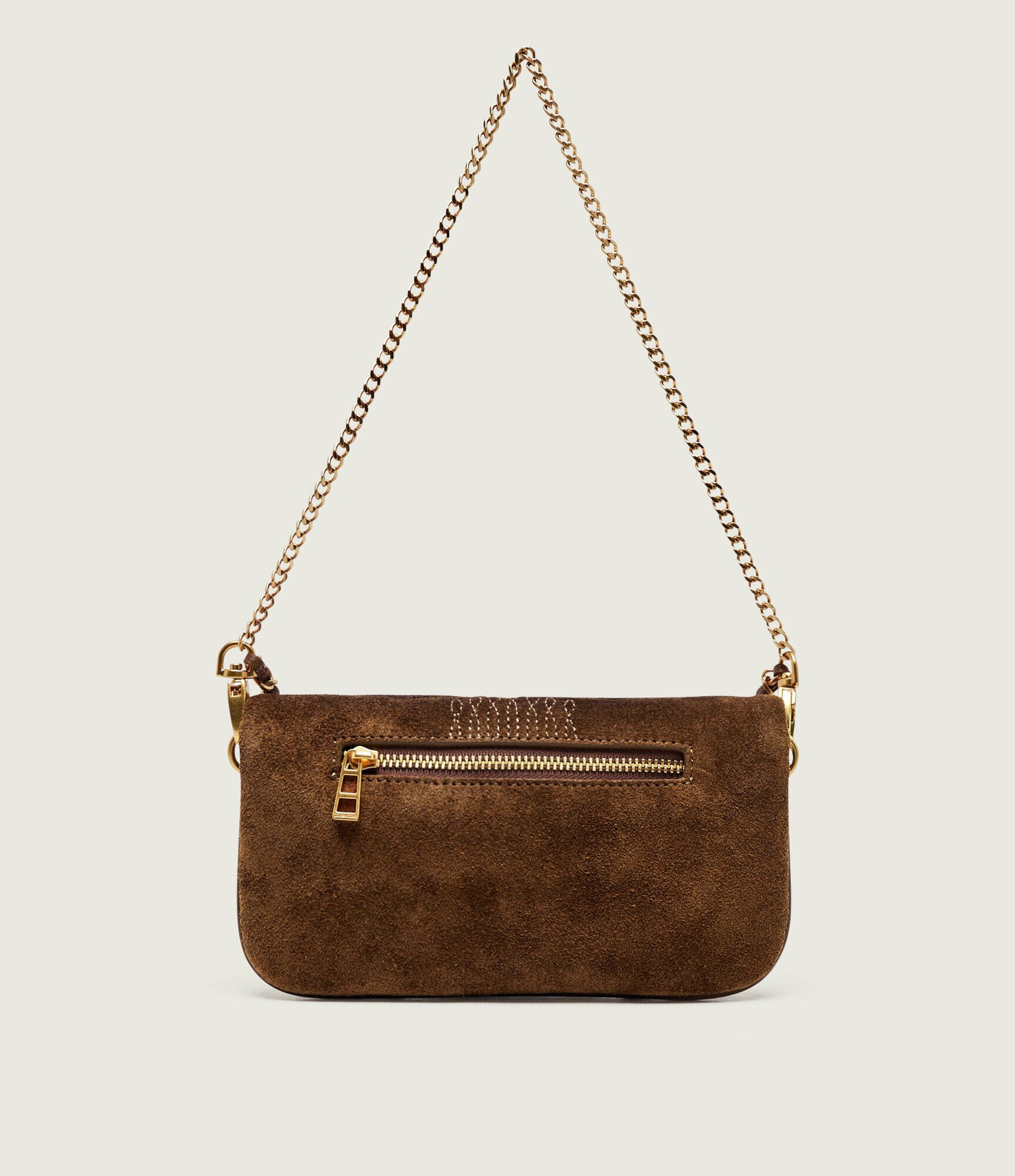 Zadig&Voltaire Poșetă plic Rock Mini | piele întoarsă