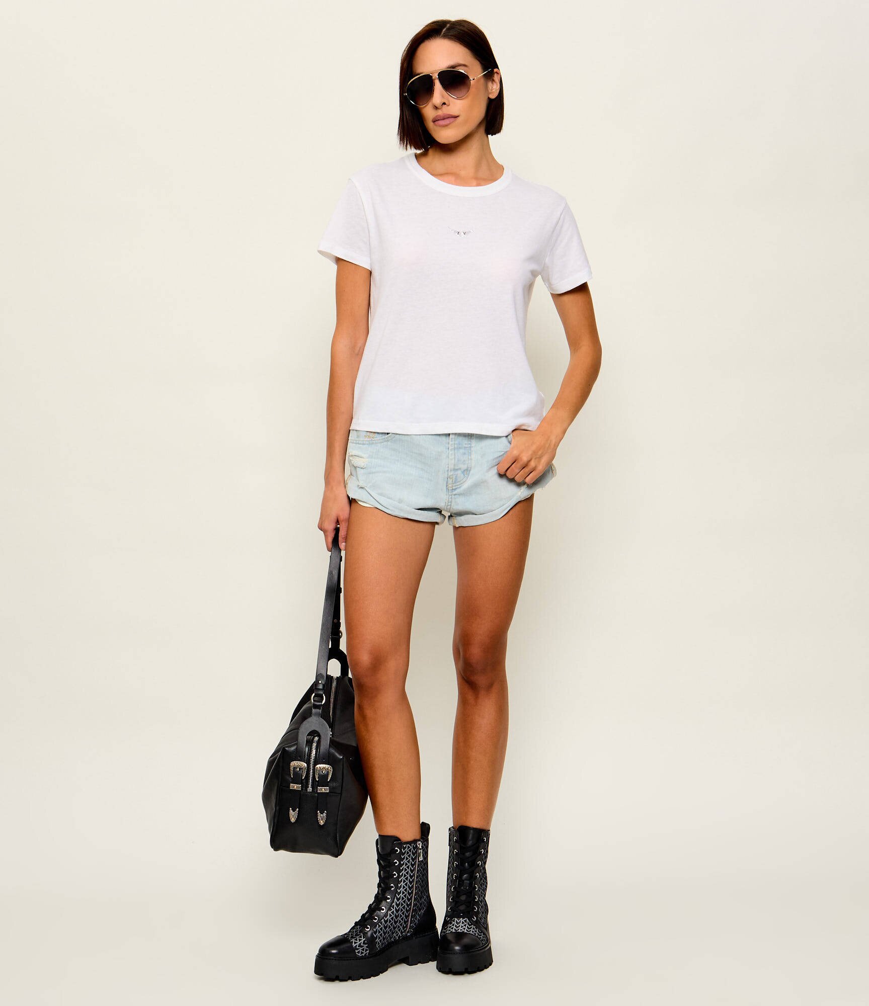 Zadig&Voltaire Tricou Marta Wings Strass | regular fit | cu adaos de in